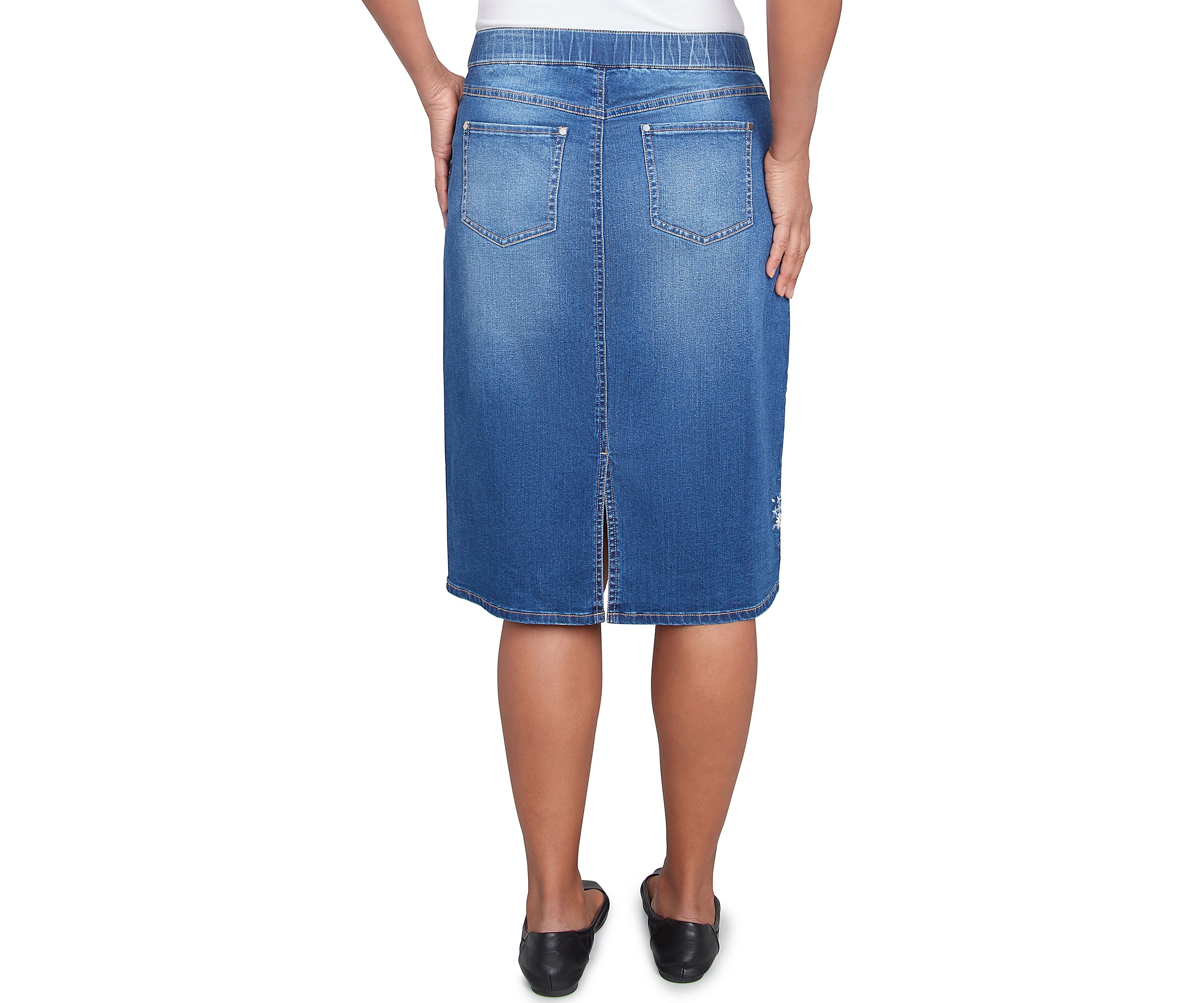 Womens Flower Power Embroidered Skirt