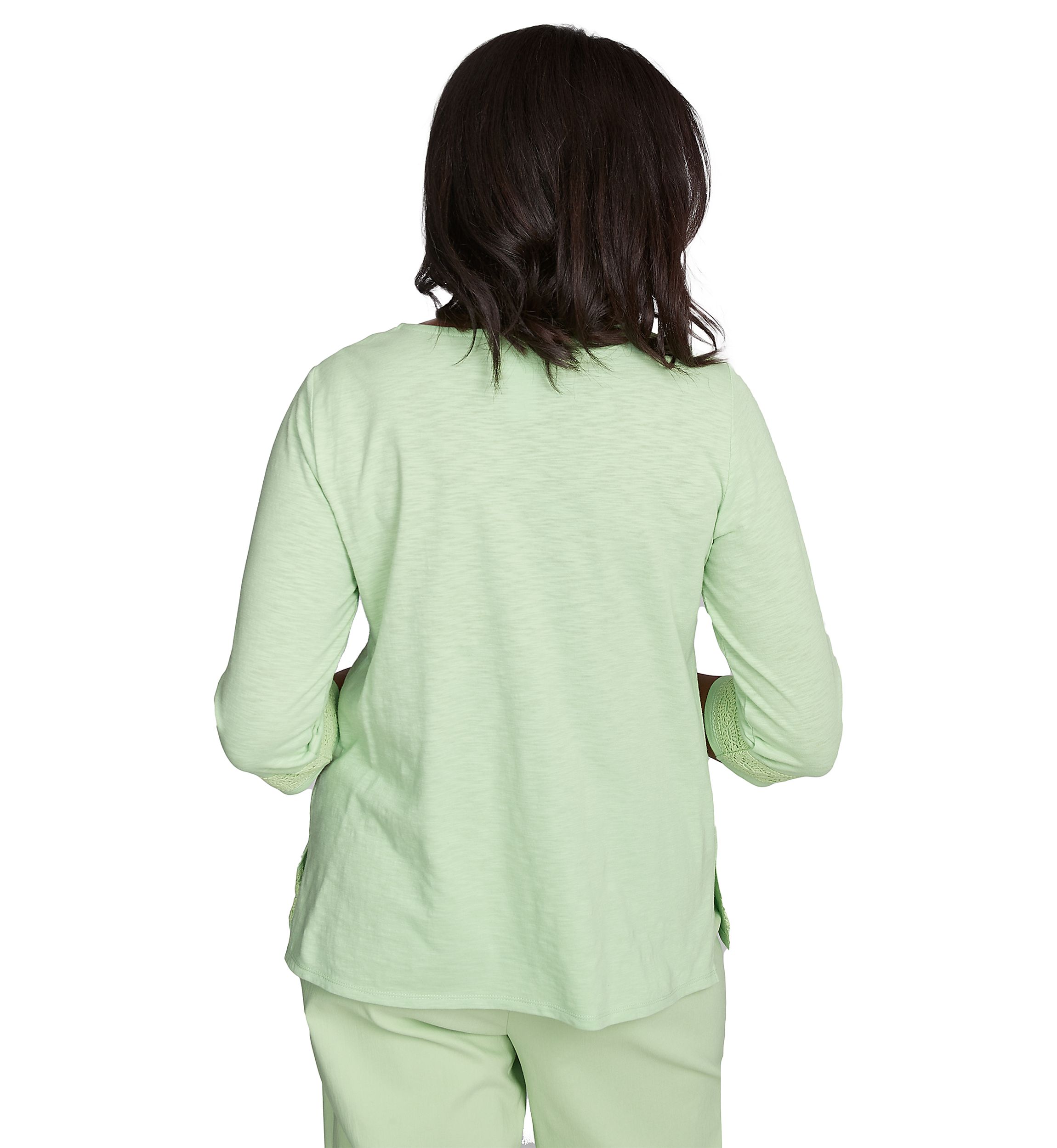 Womens Parrot Cay Solid Top with Lace Trim