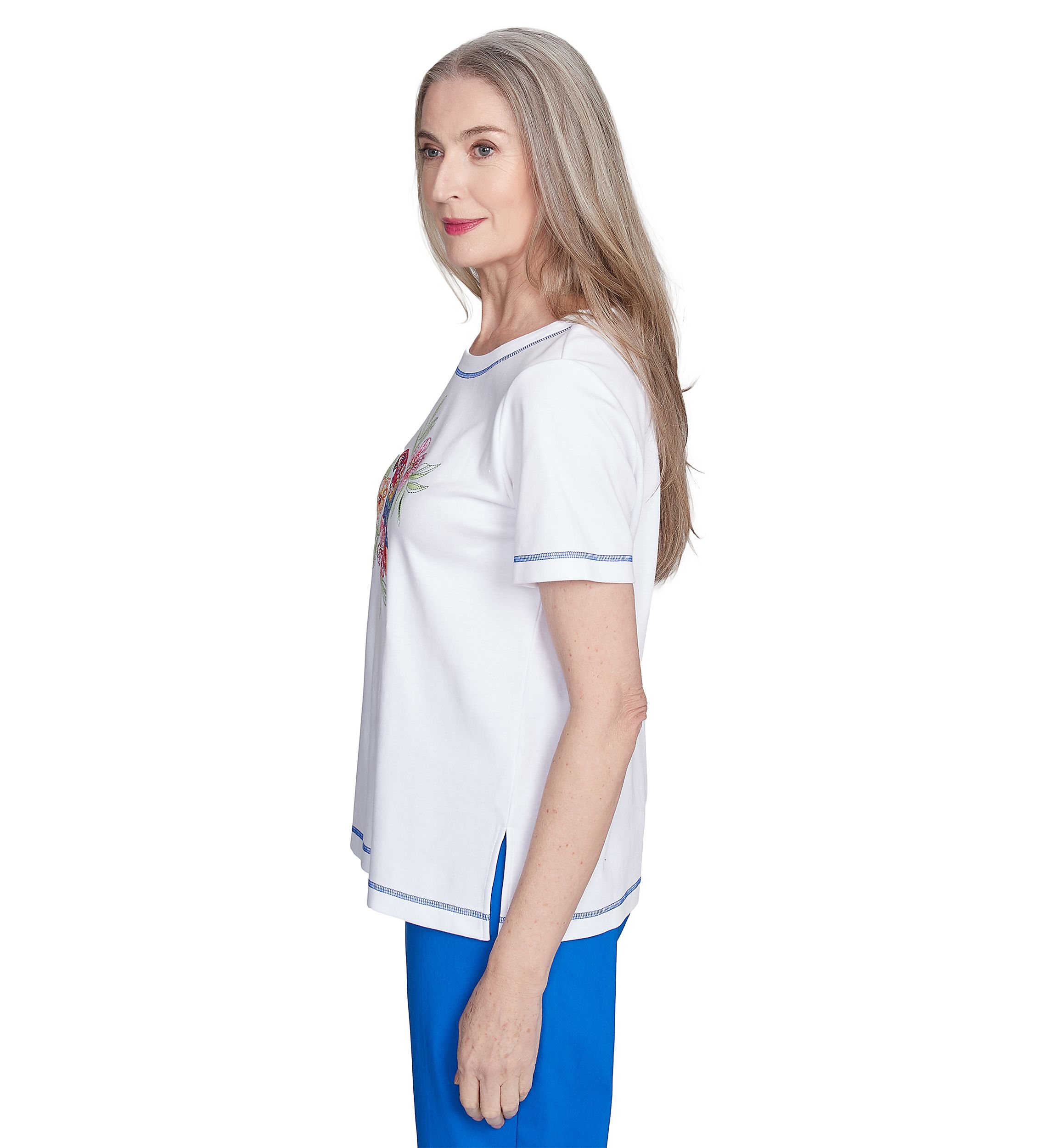 Womens Parrot Cay Appliqué Bird Center Top