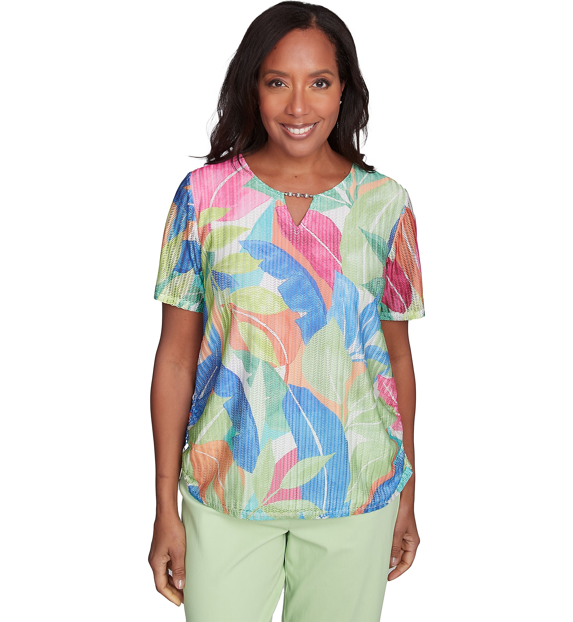 Womens  Parrot Cay Tropical Texture Top