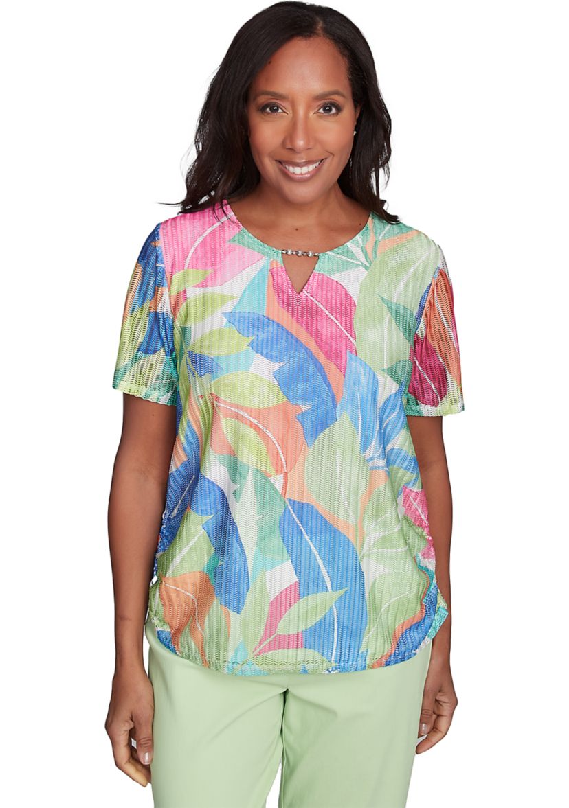 Womens  Parrot Cay Tropical Texture Top