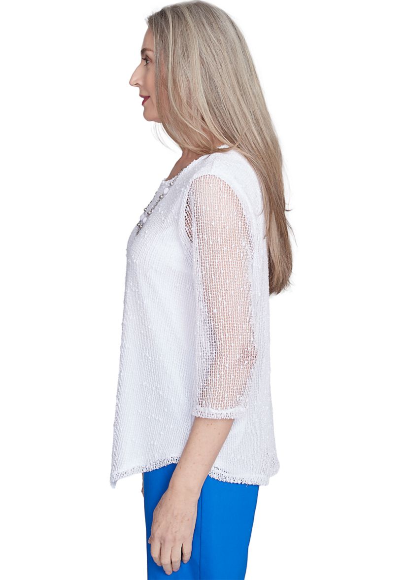 Womens Parrot Cay Popcorn Mesh Top