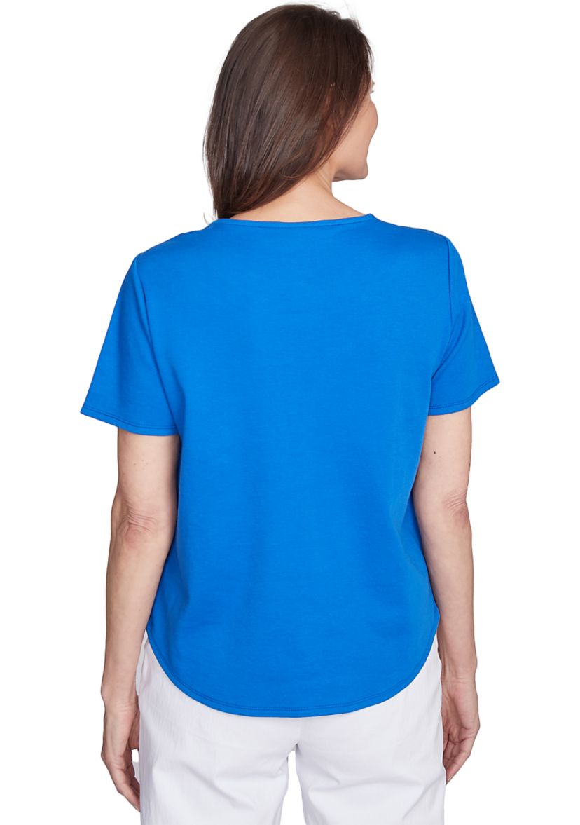 Womens Parrot Cay Floral Embroidery Top