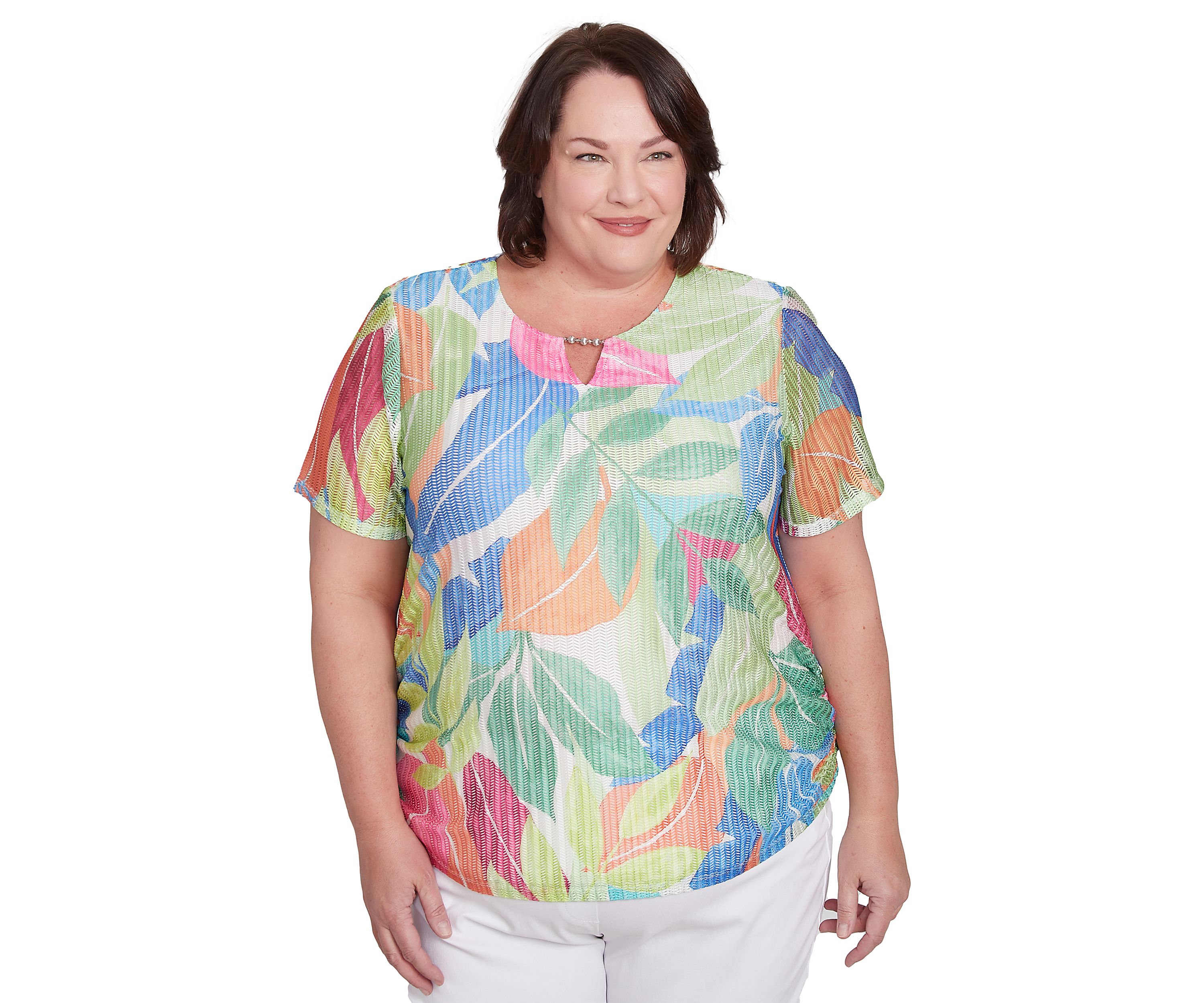 Plus Size Parrot Cay Tropical Texture Top