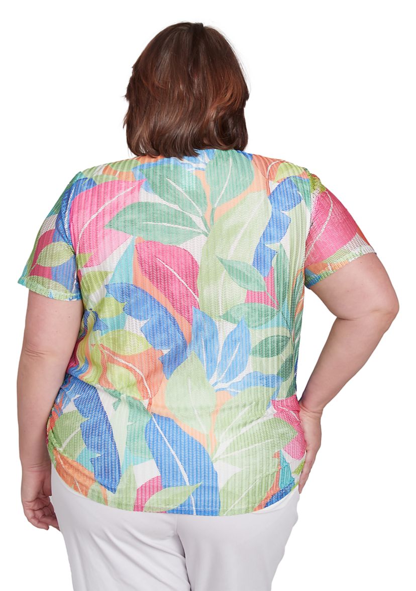 Plus Size Parrot Cay Tropical Texture Top