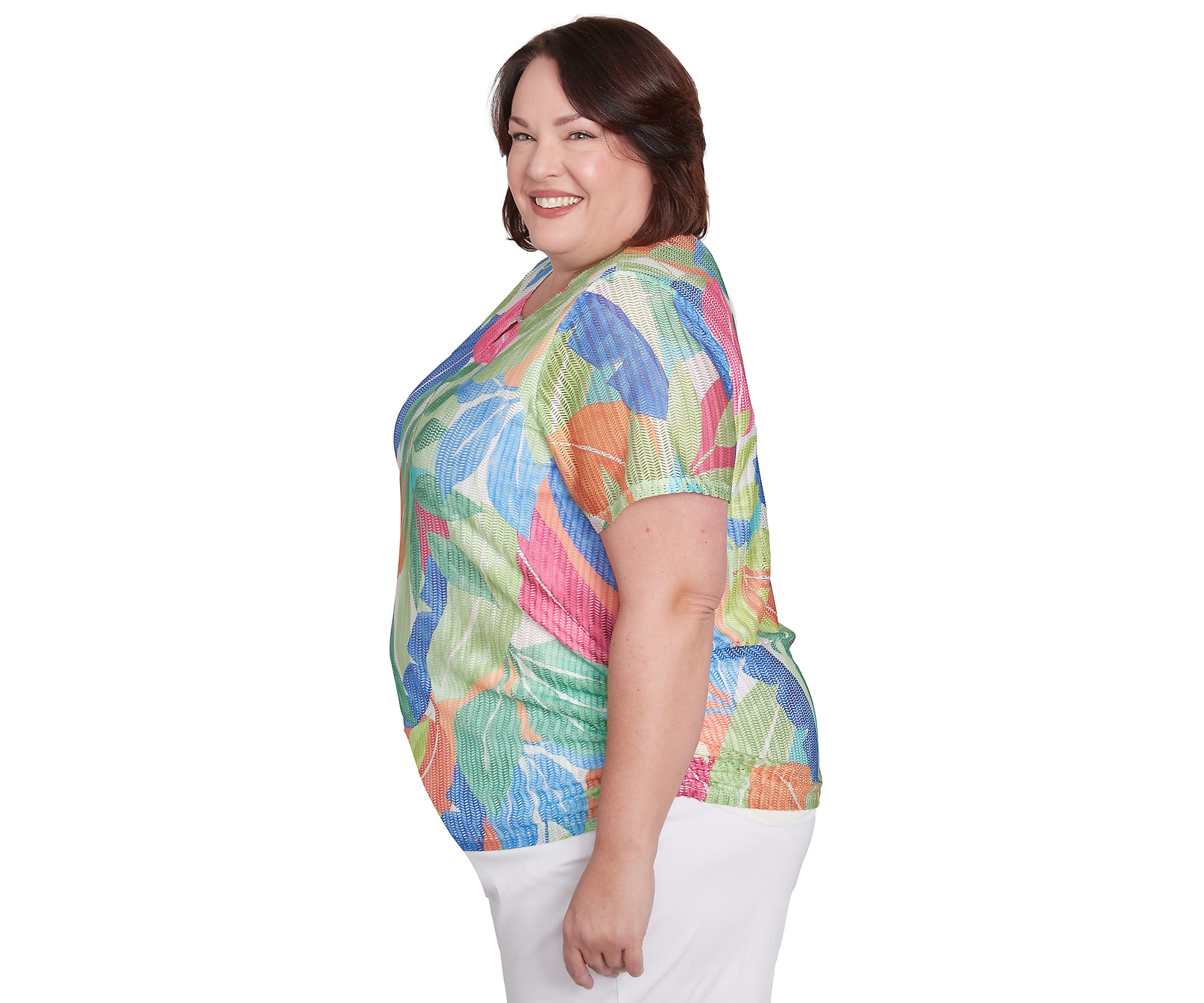 Plus Size Parrot Cay Tropical Texture Top