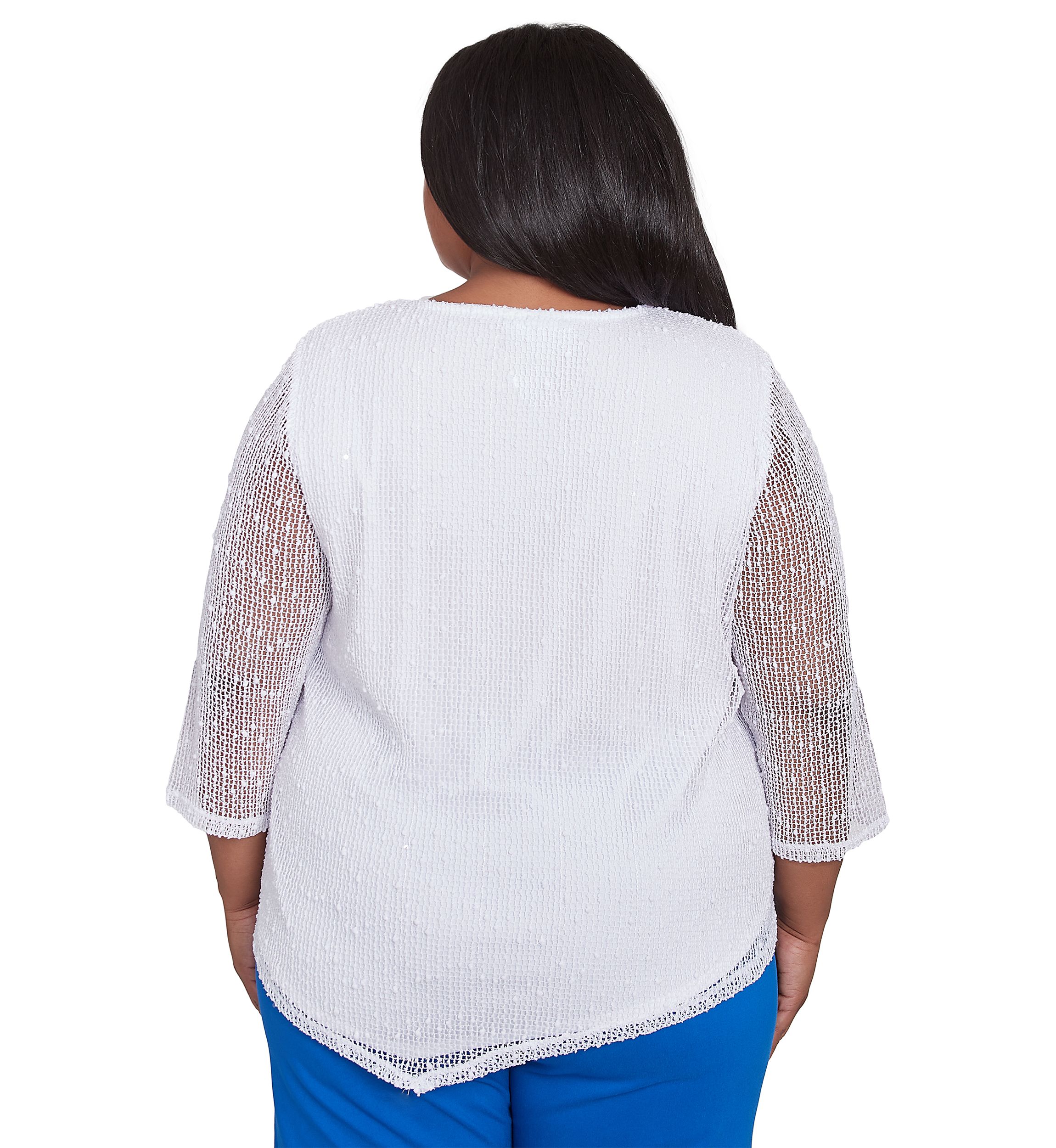 Plus Size Parrot Cay Popcorn Mesh Top