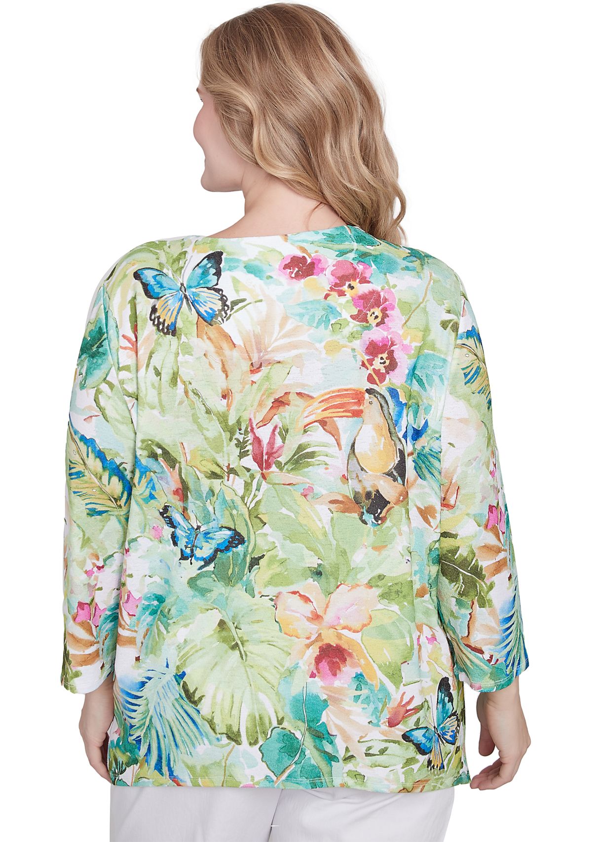 Plus Size Parrot Cay Tropical Toucan Top