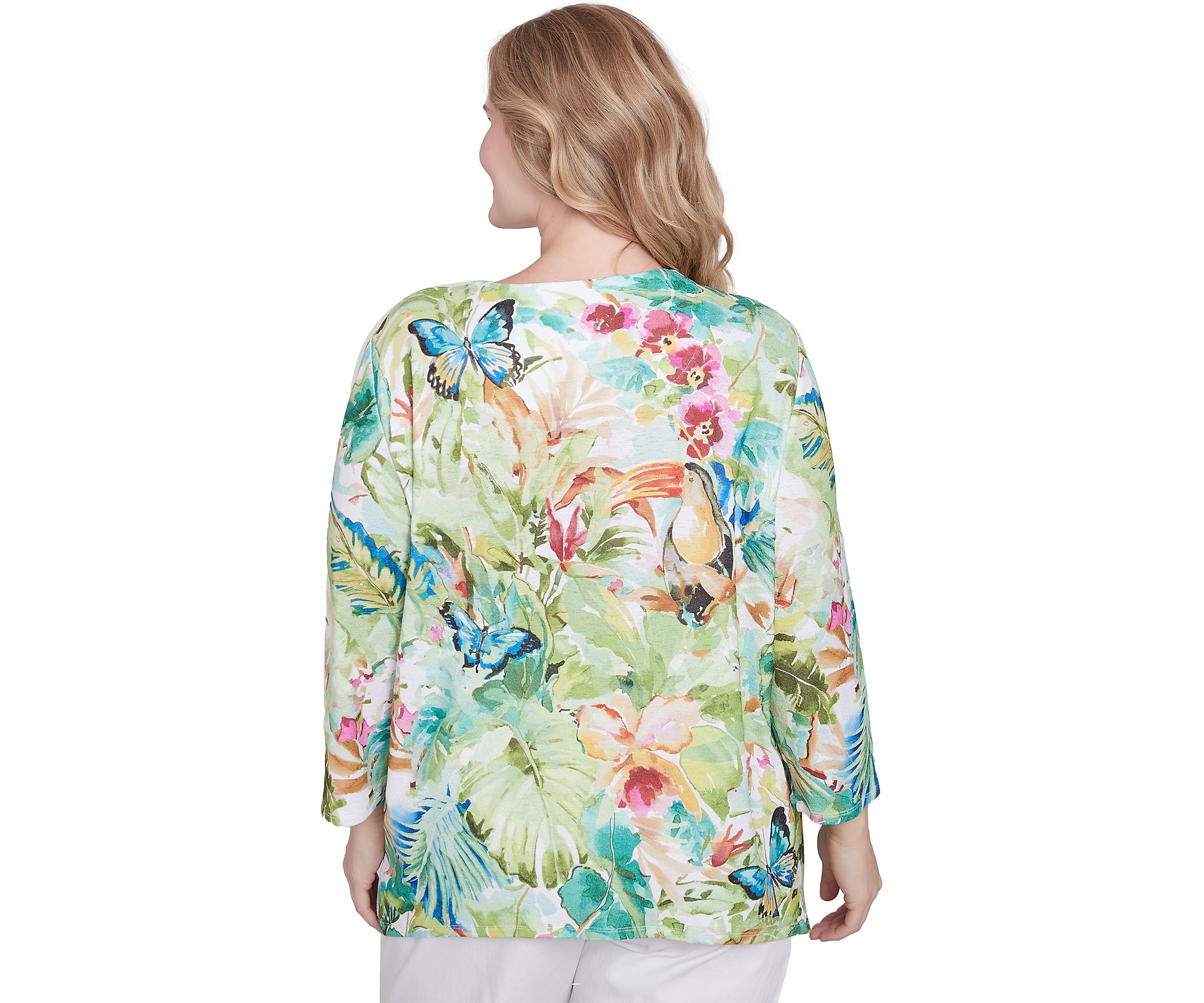 Plus Size Parrot Cay Tropical Toucan Top