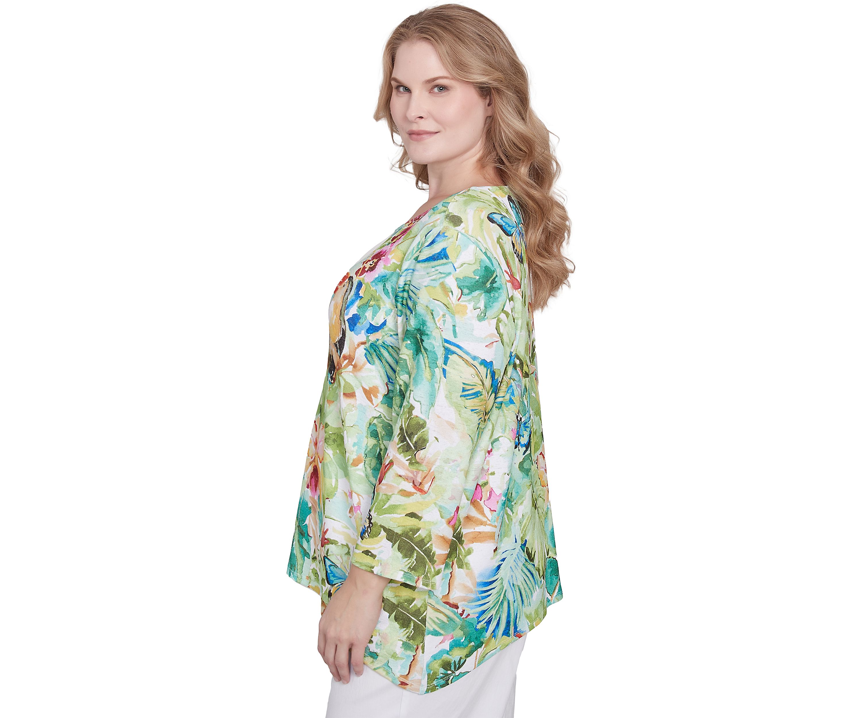 Plus Size Parrot Cay Tropical Toucan Top