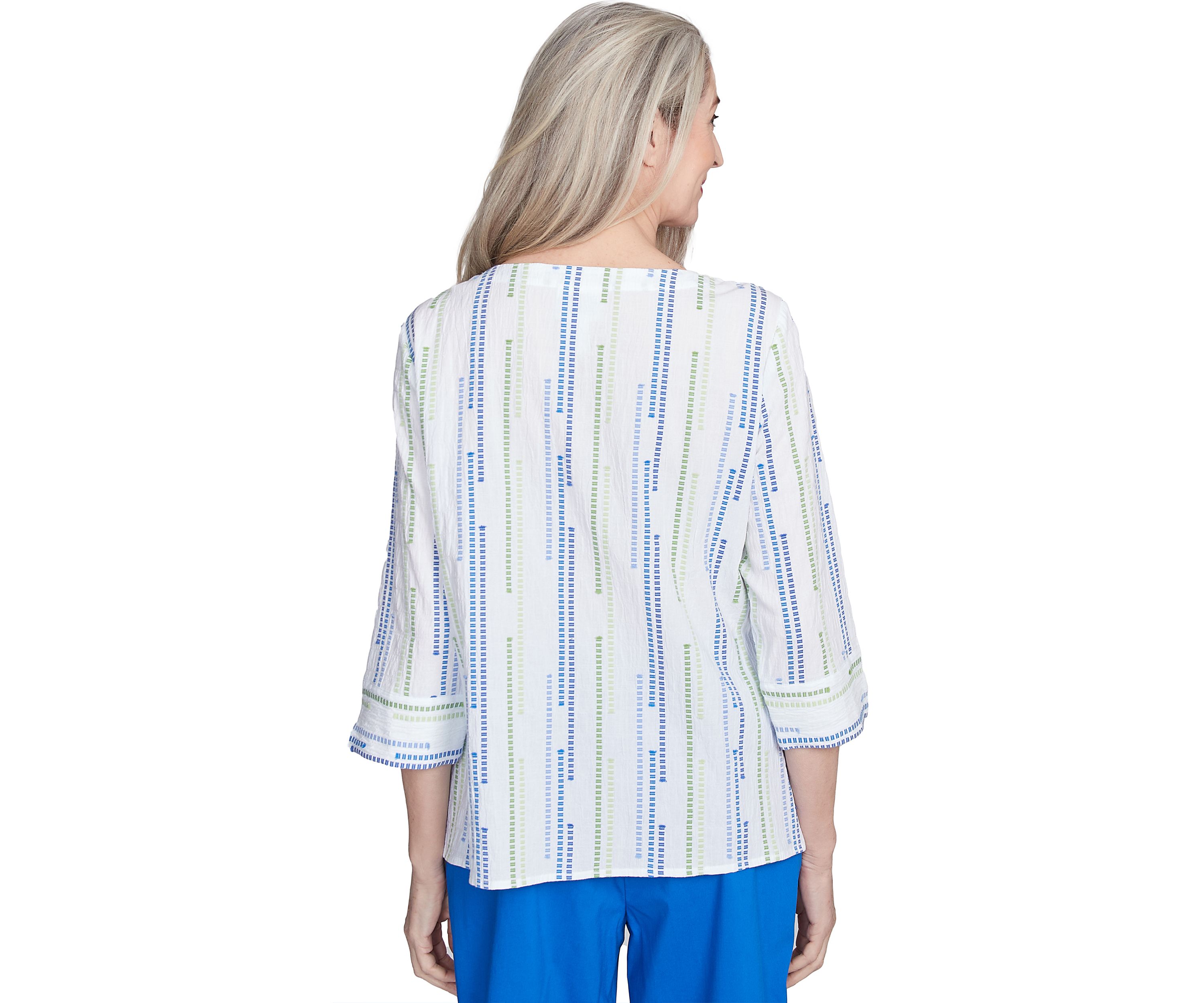 Petite Parrot Cay Texture Jacquard Spliced Top