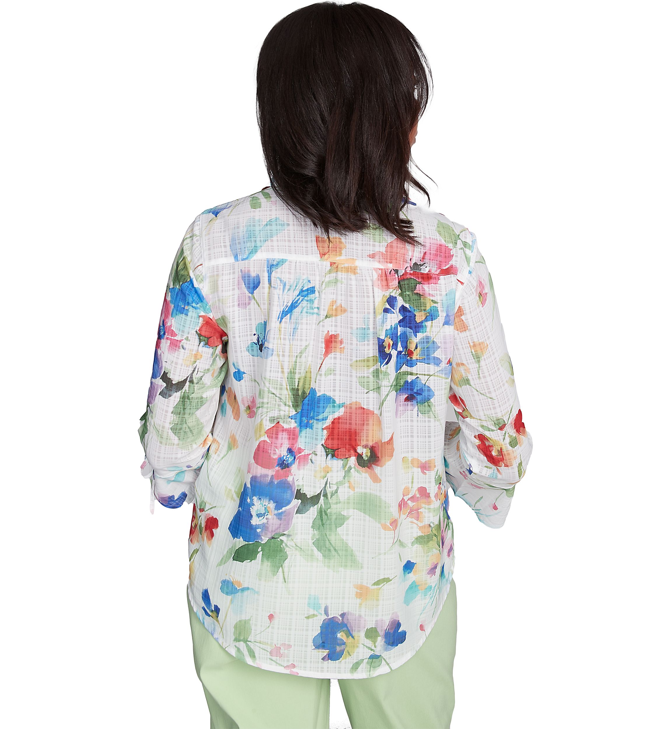 Petite Parrot Cay Abstract Watercolor Floral Top