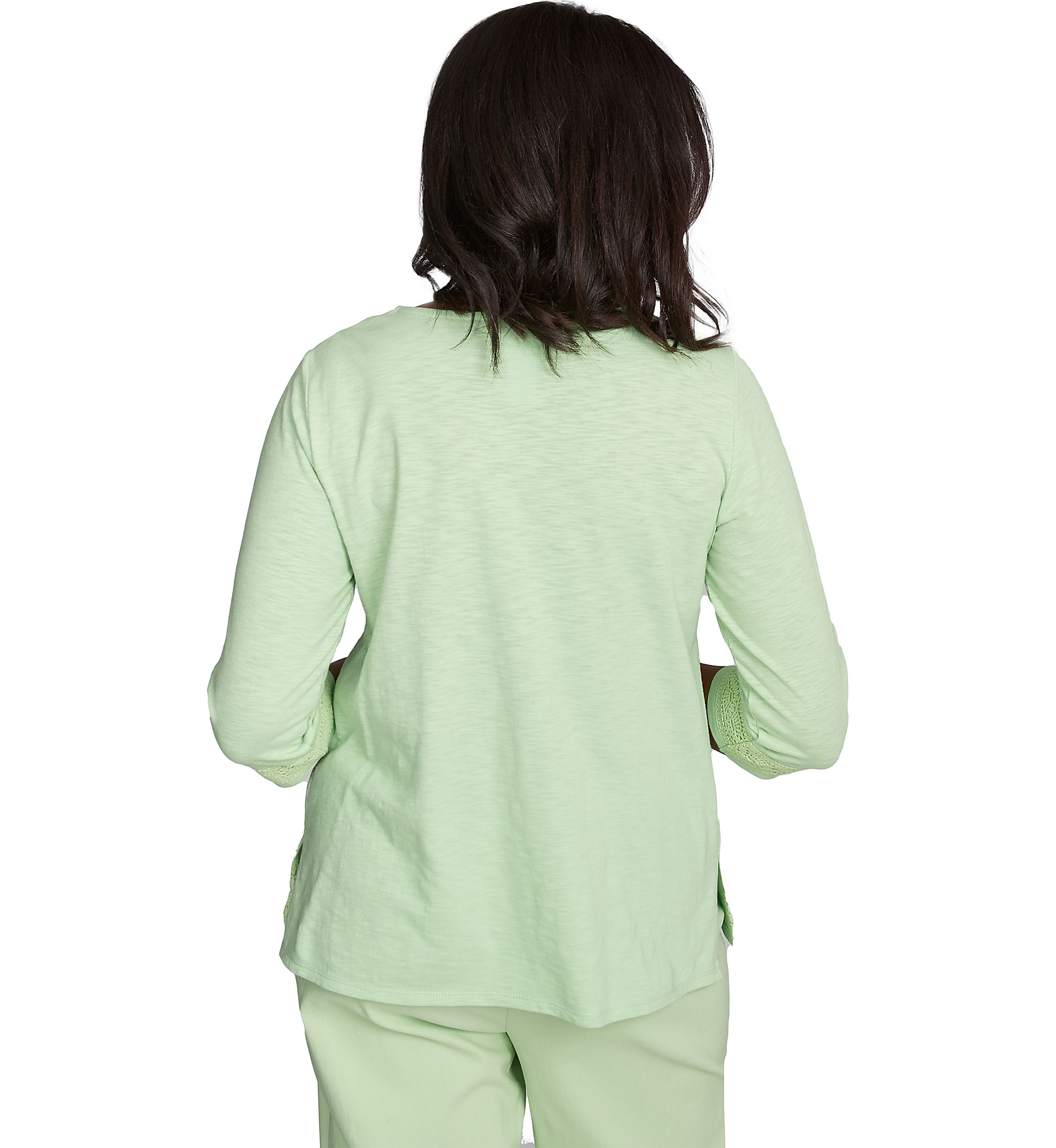 Petite Parrot Cay Solid Top with Lace Trim