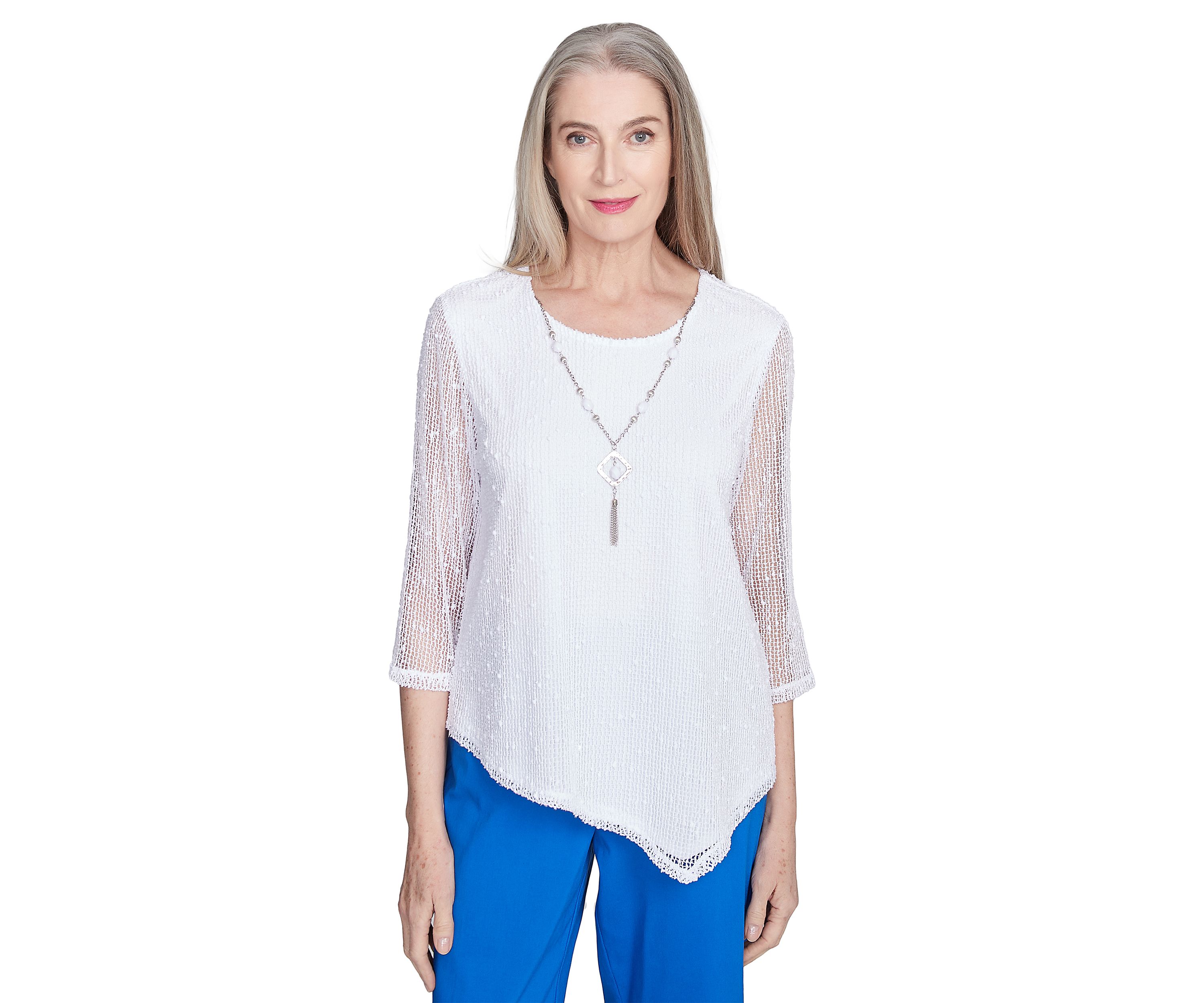 Petite Parrot Cay Popcorn Mesh Top