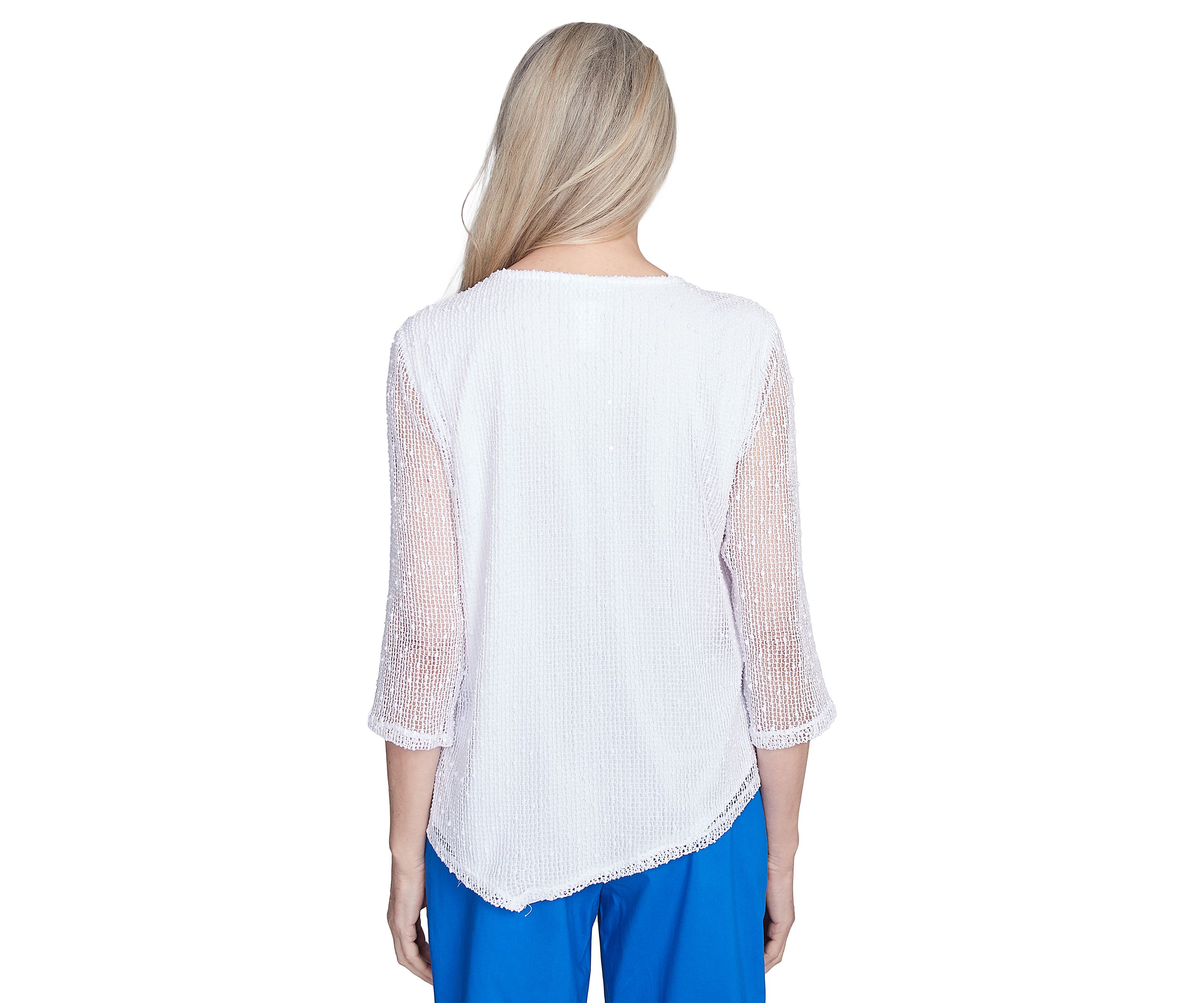 Petite Parrot Cay Popcorn Mesh Top