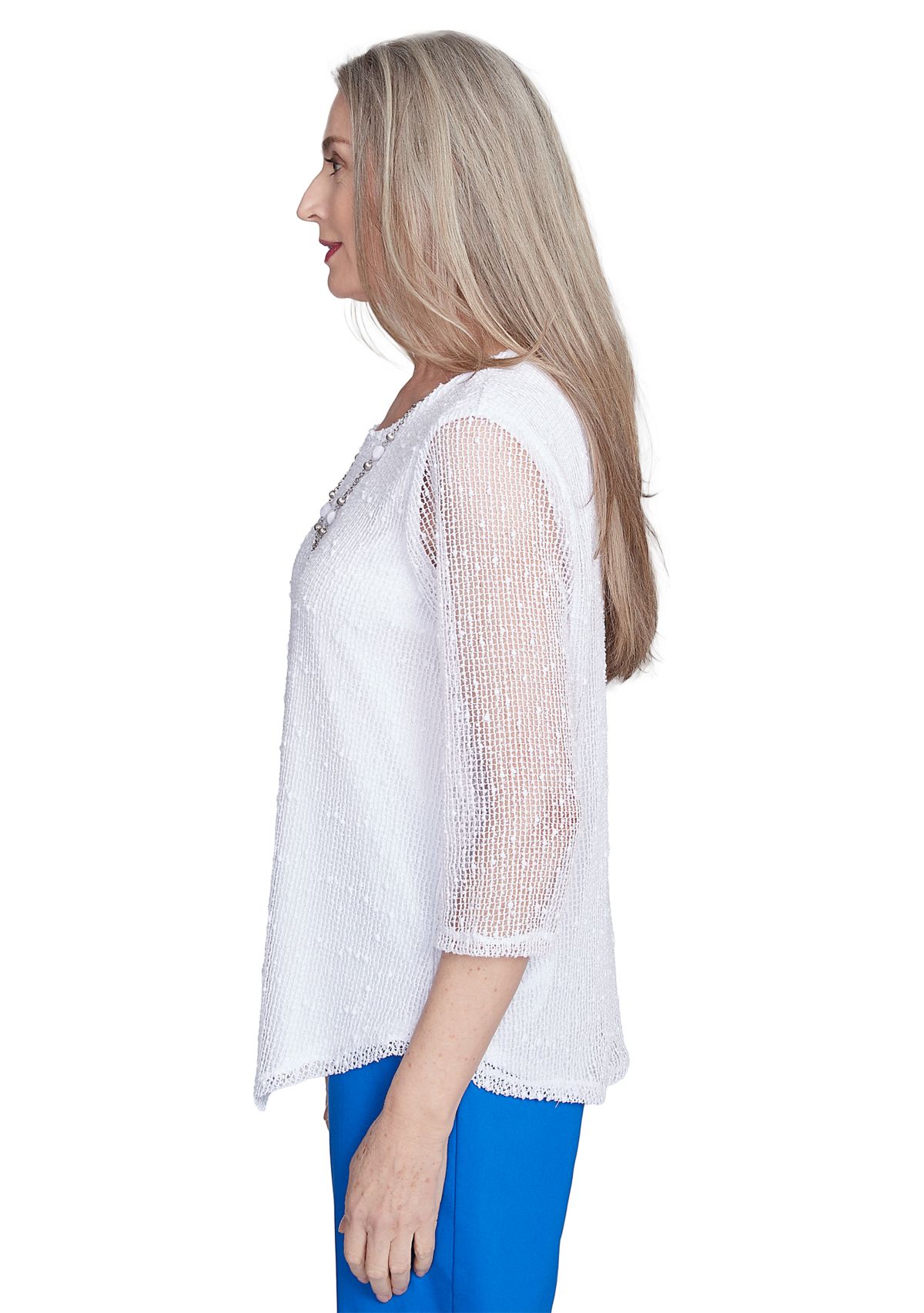 Petite Parrot Cay Popcorn Mesh Top