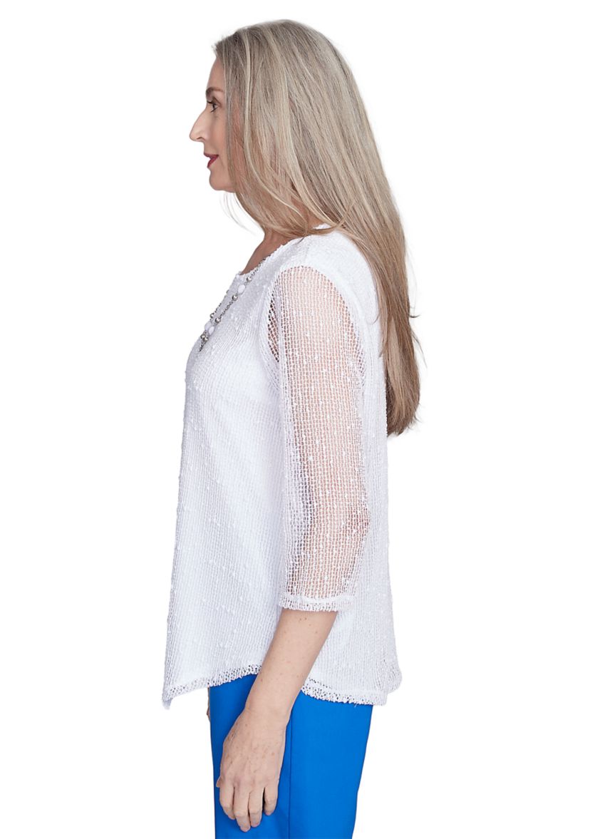 Petite Parrot Cay Popcorn Mesh Top
