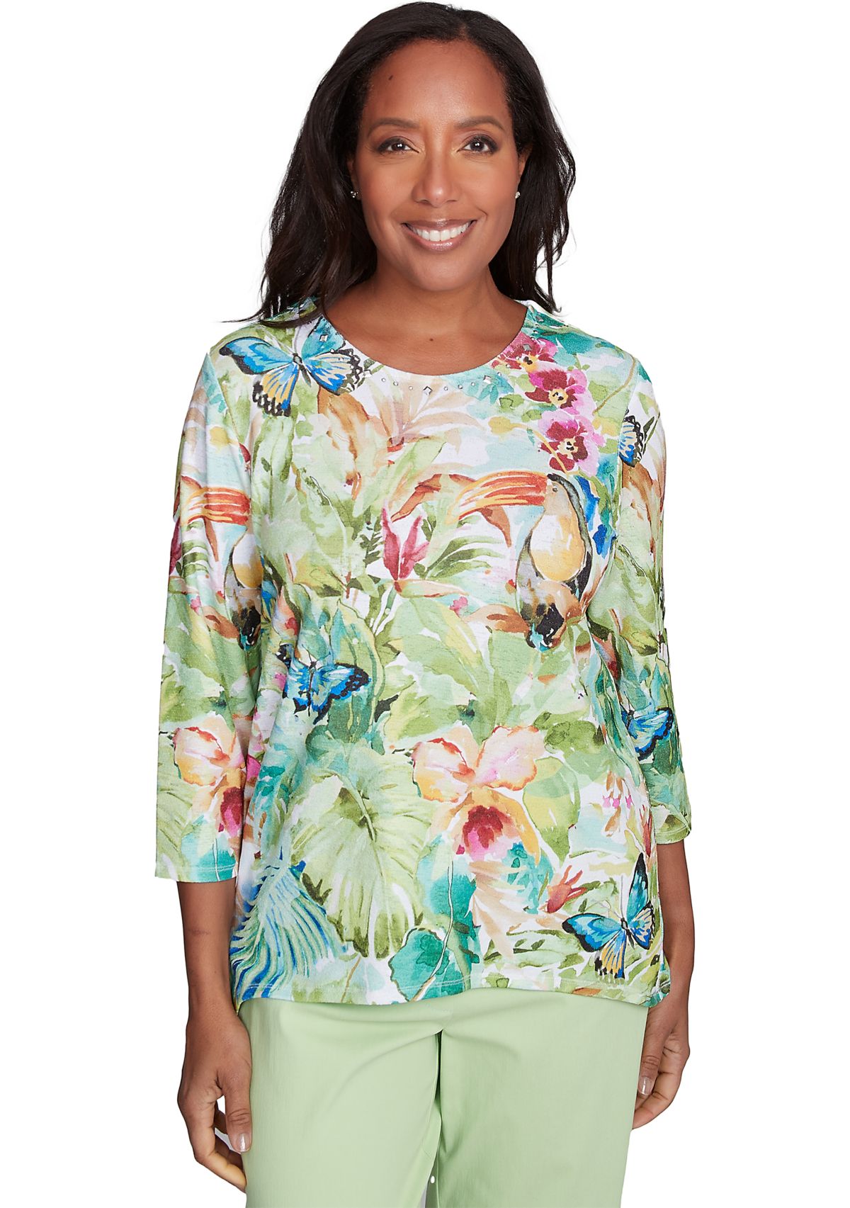 Petite Parrot Cay Tropical Toucan Top
