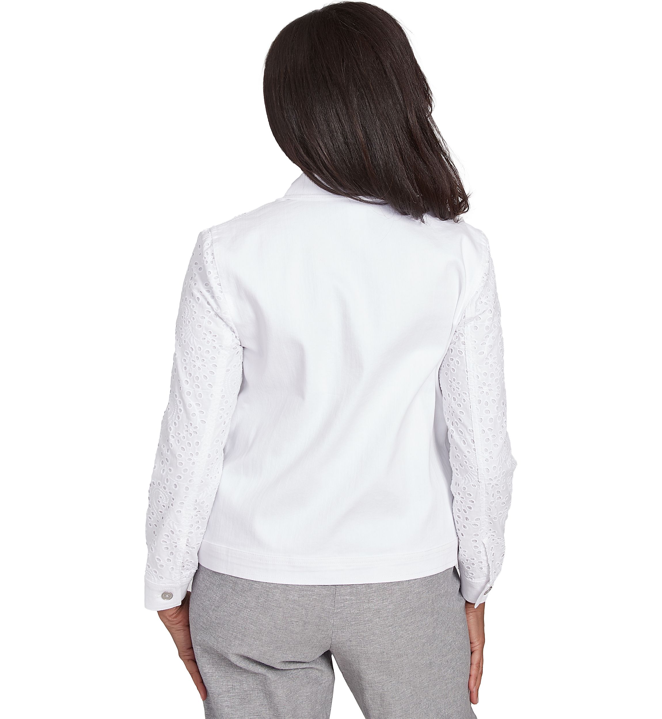 Womens Crystal Springs Eyelet Denim Jacket