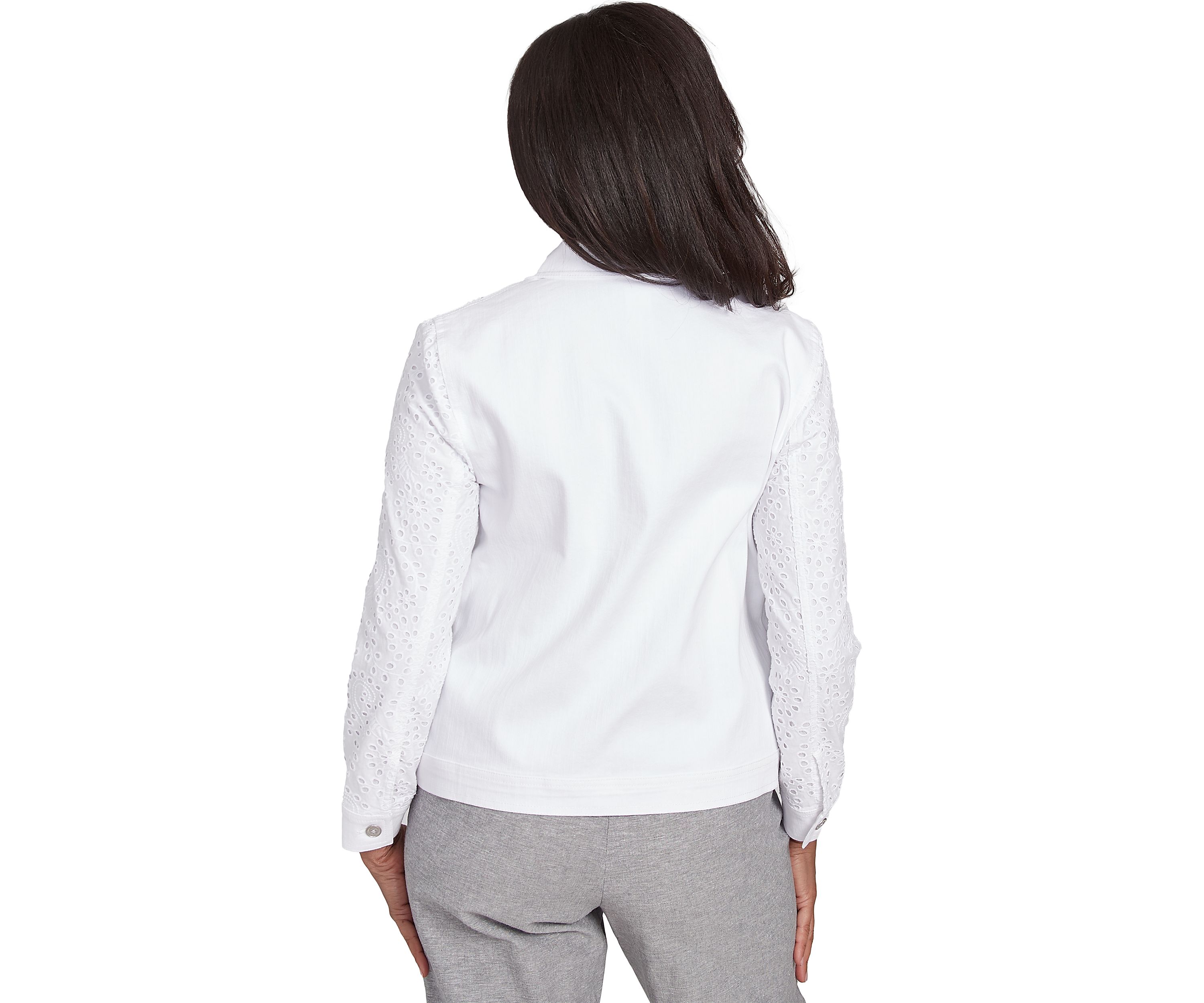 Womens Crystal Springs Eyelet Denim Jacket