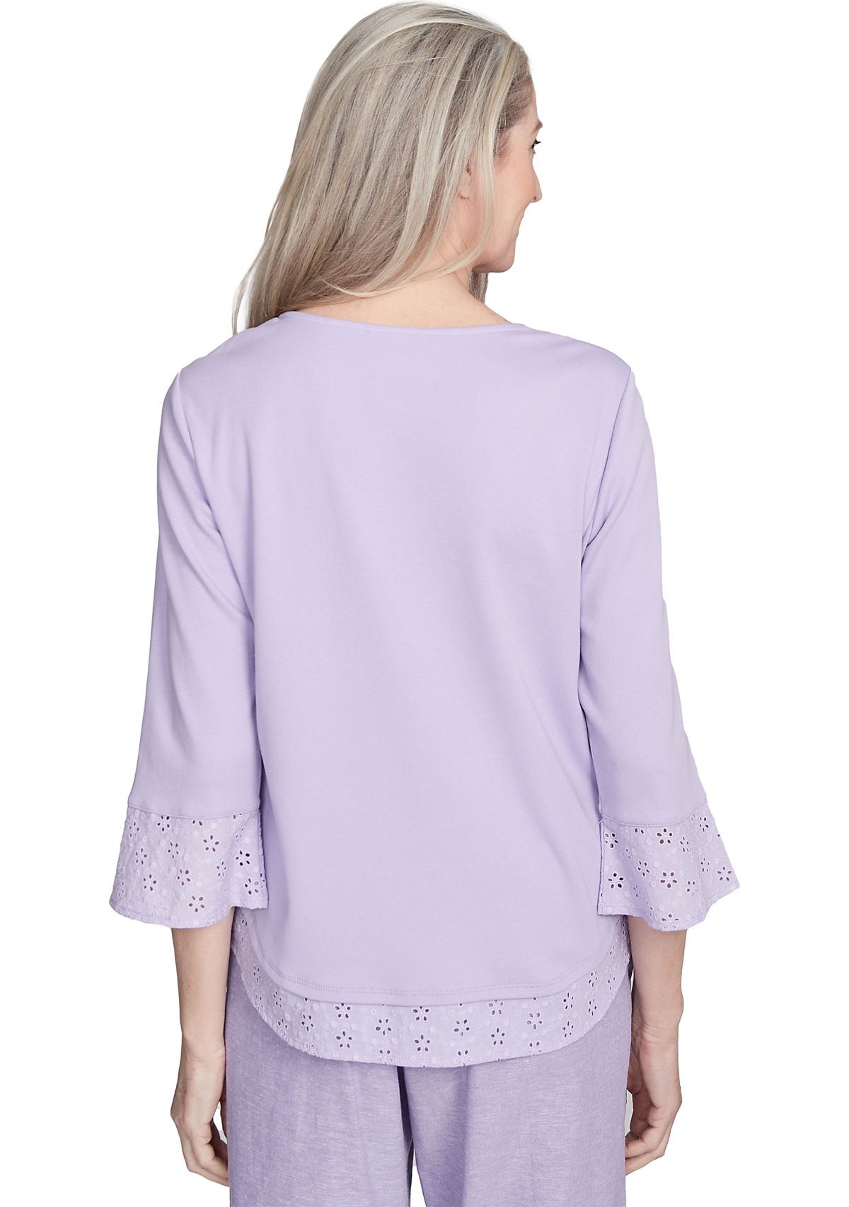 Womens Crystal Springs Embroidery Top with Eyelet Trim