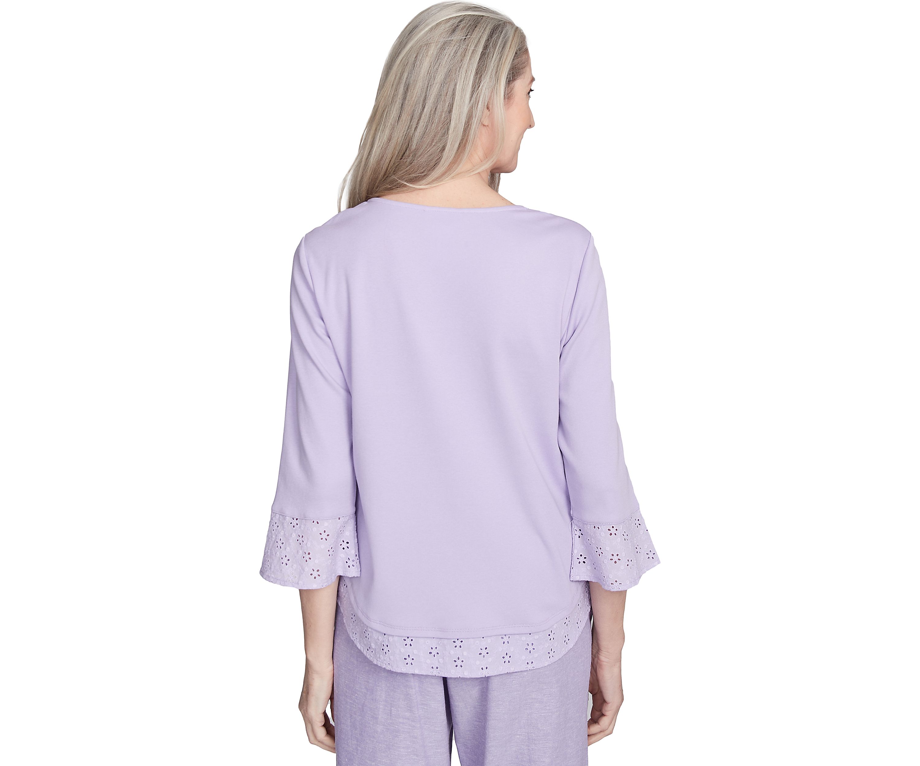 Womens Crystal Springs Embroidery Top with Eyelet Trim