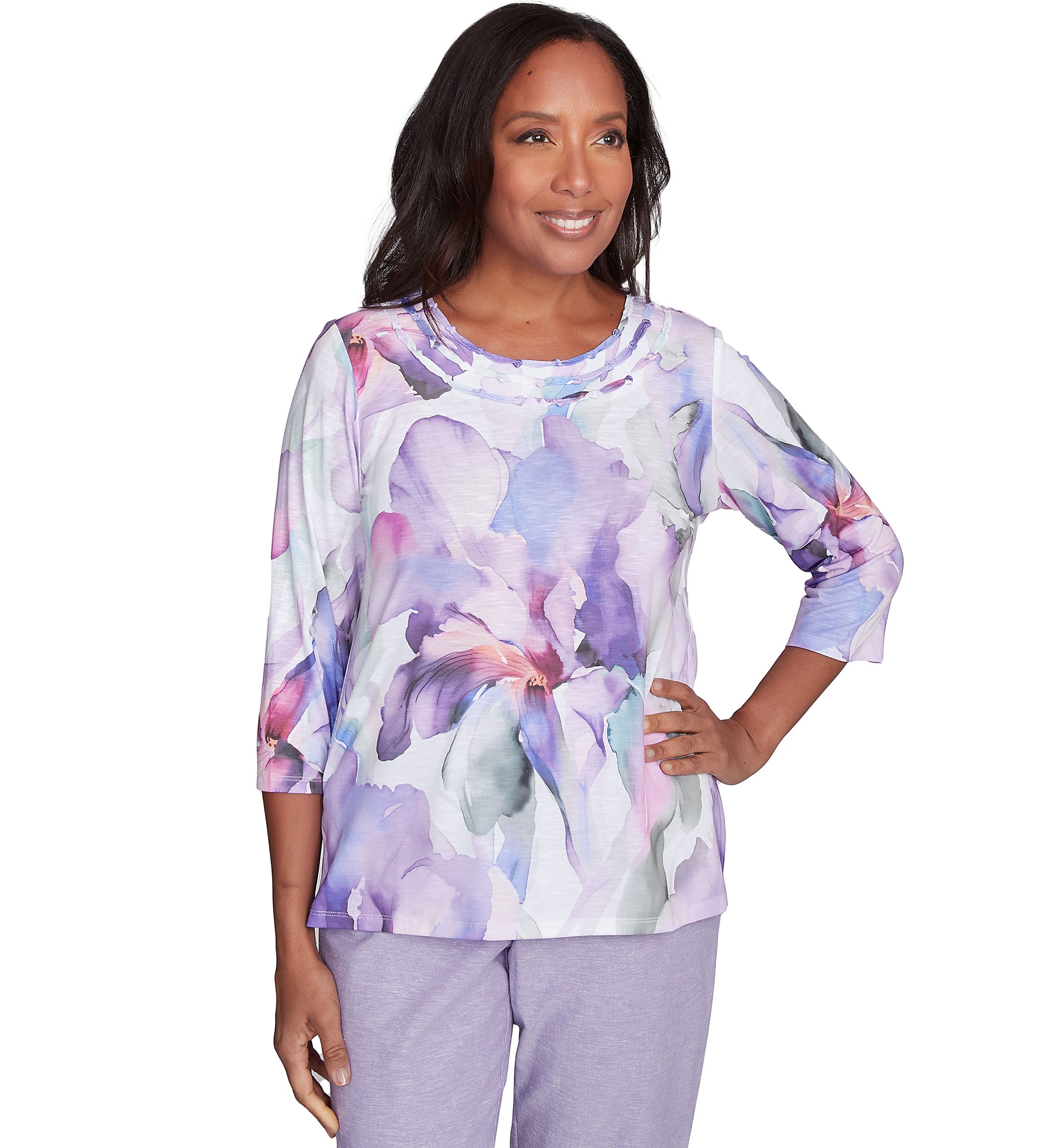 Womens Crystal Springs Dramatic Flowers Top