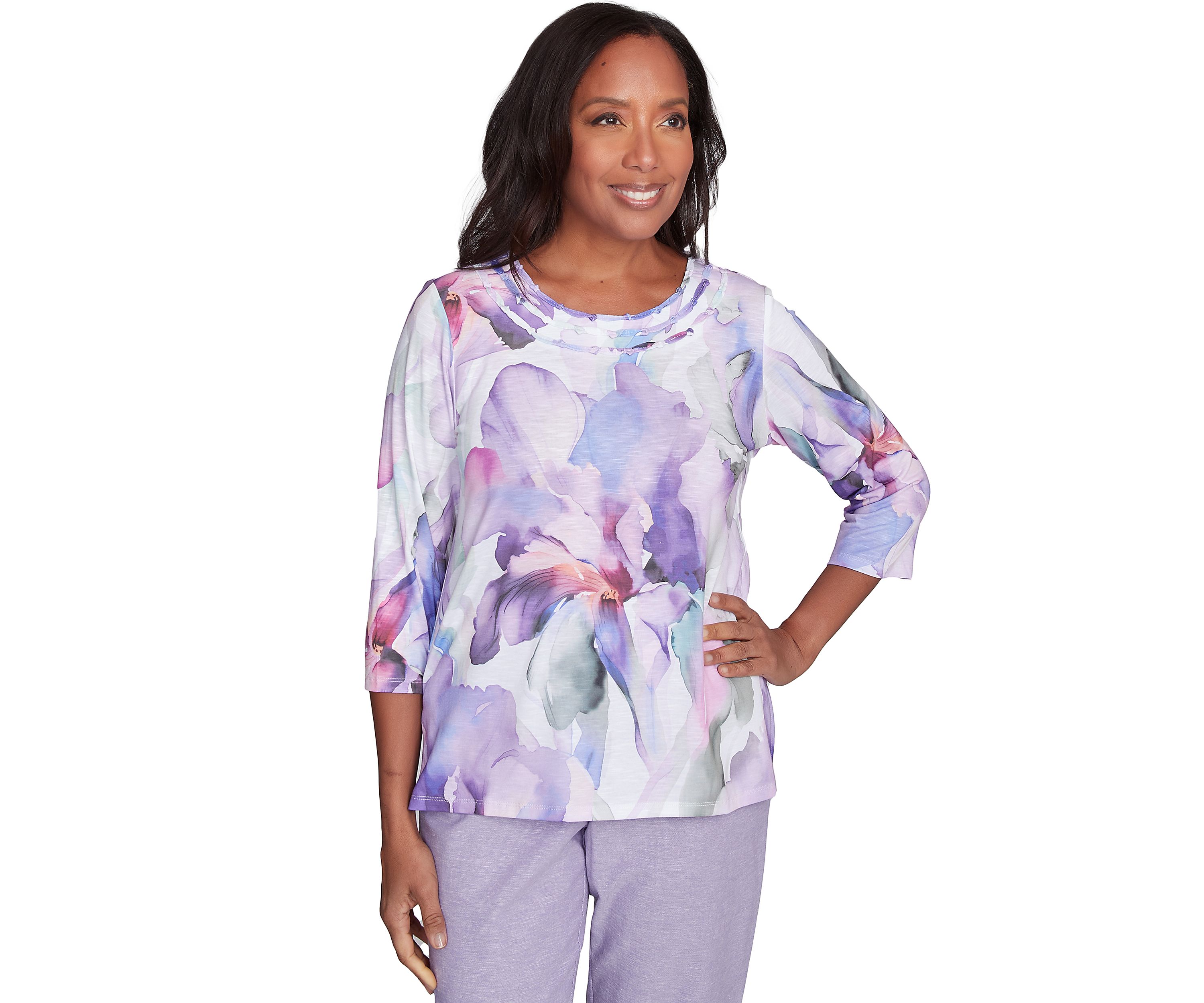 Womens Crystal Springs Dramatic Flowers Top