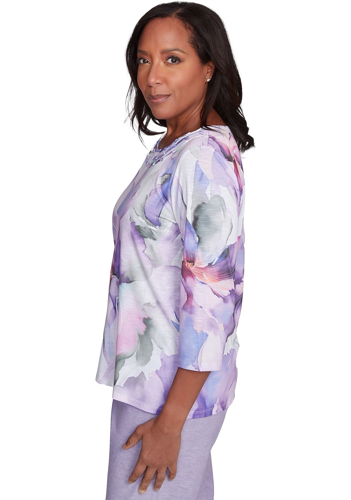 Womens Crystal Springs Dramatic Flowers Top