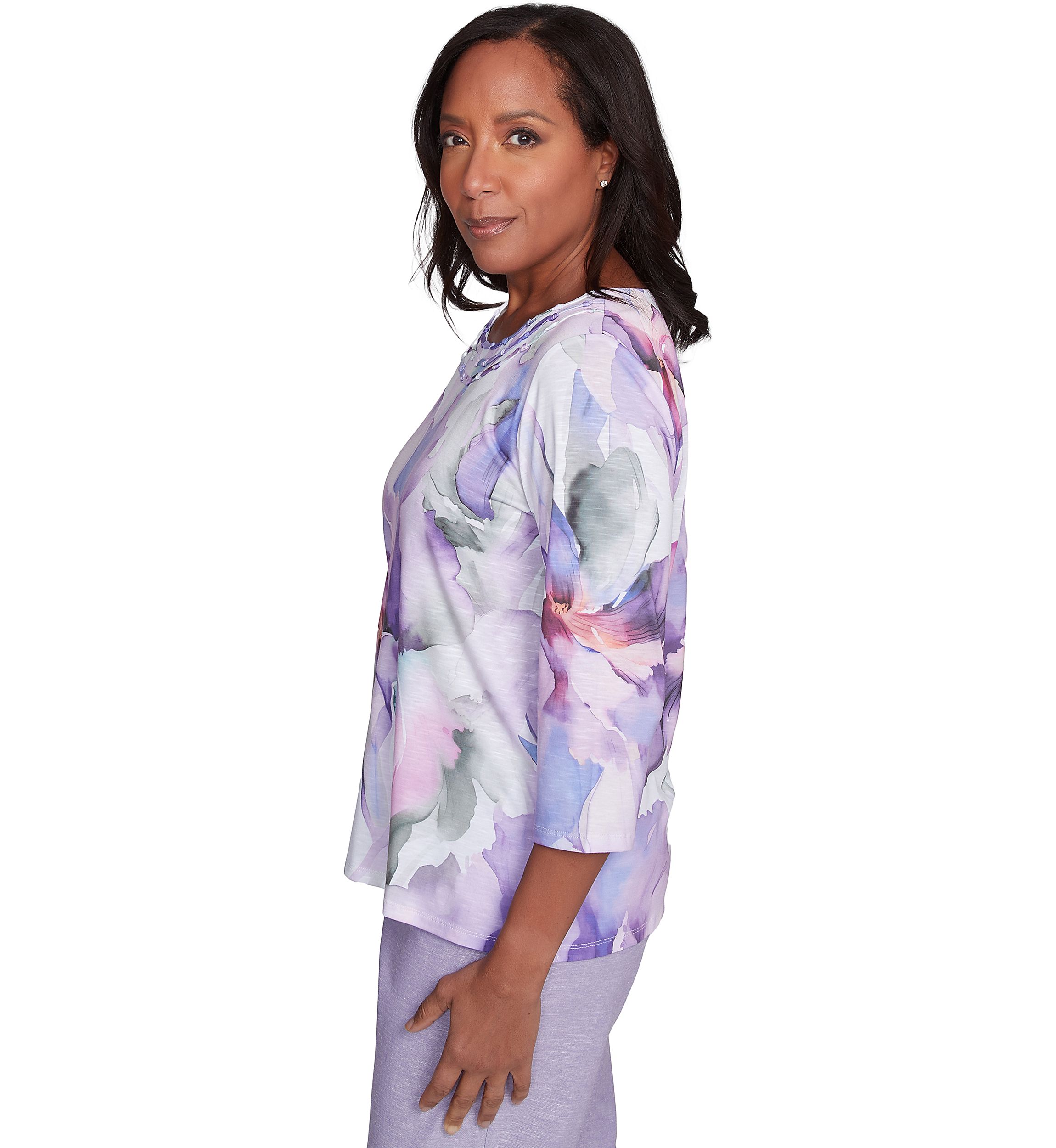 Womens Crystal Springs Dramatic Flowers Top