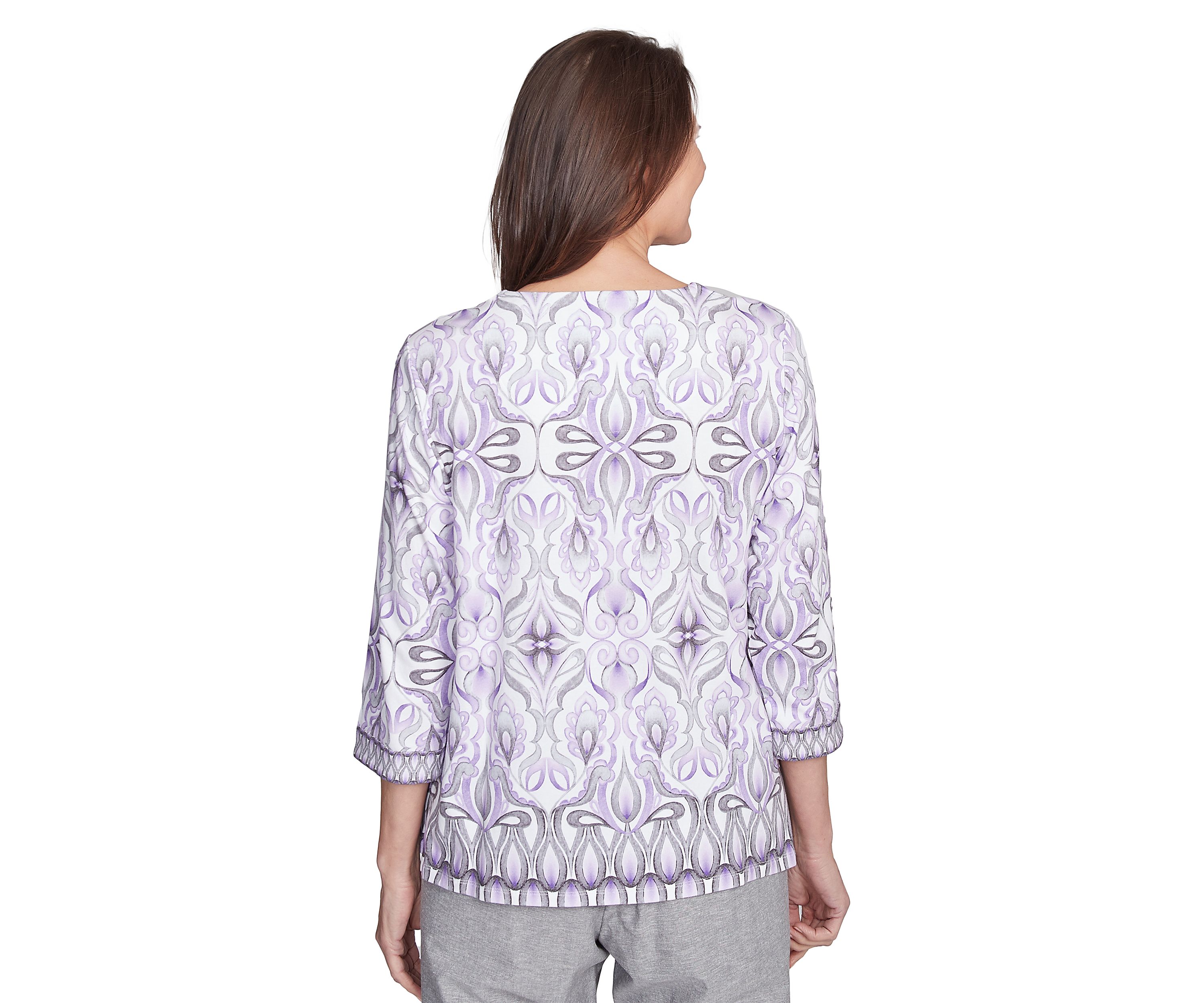 Womens Crystal Springs Border Medallion Top