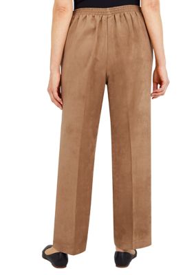 Plus Copper Canyon Suede Pull-On Straight Leg Pants Short Length