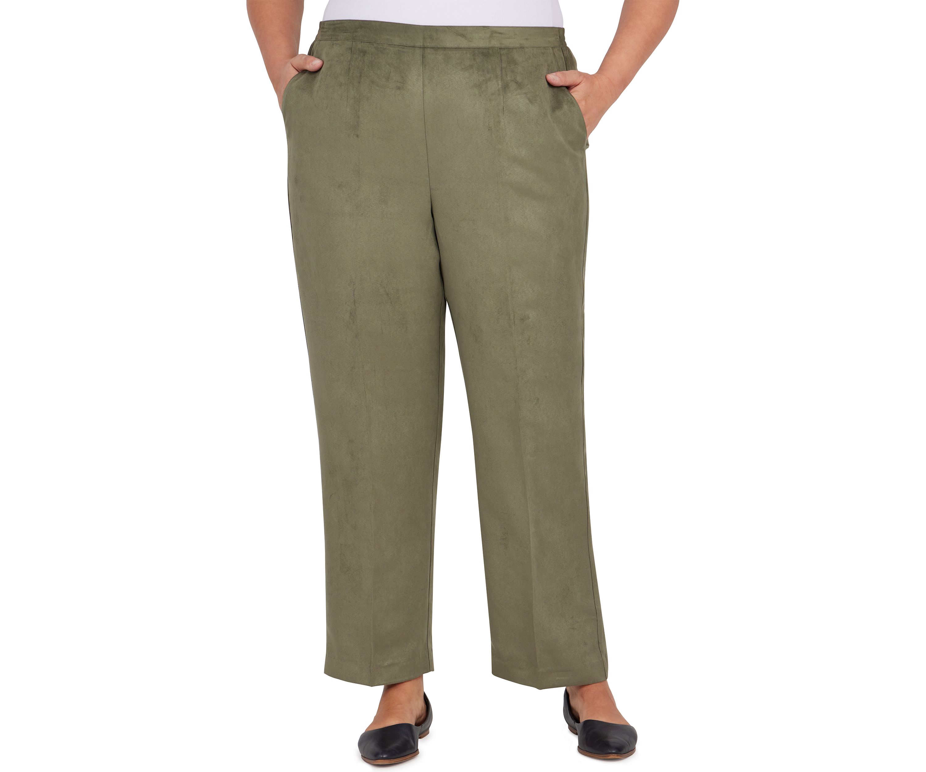 Plus Size Copper Canyon Suede Pull-On Straight Leg Pants In Regular Length