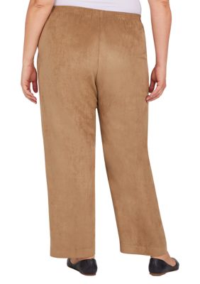 Plus Copper Canyon Suede Pull-On Straight Leg Pants Regular Length