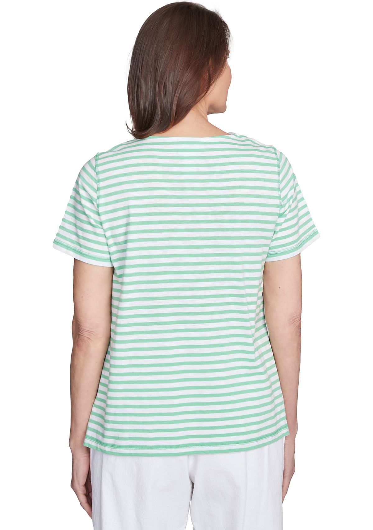 Womens Rise & Shine Stripe Top with Lemons Embroidery