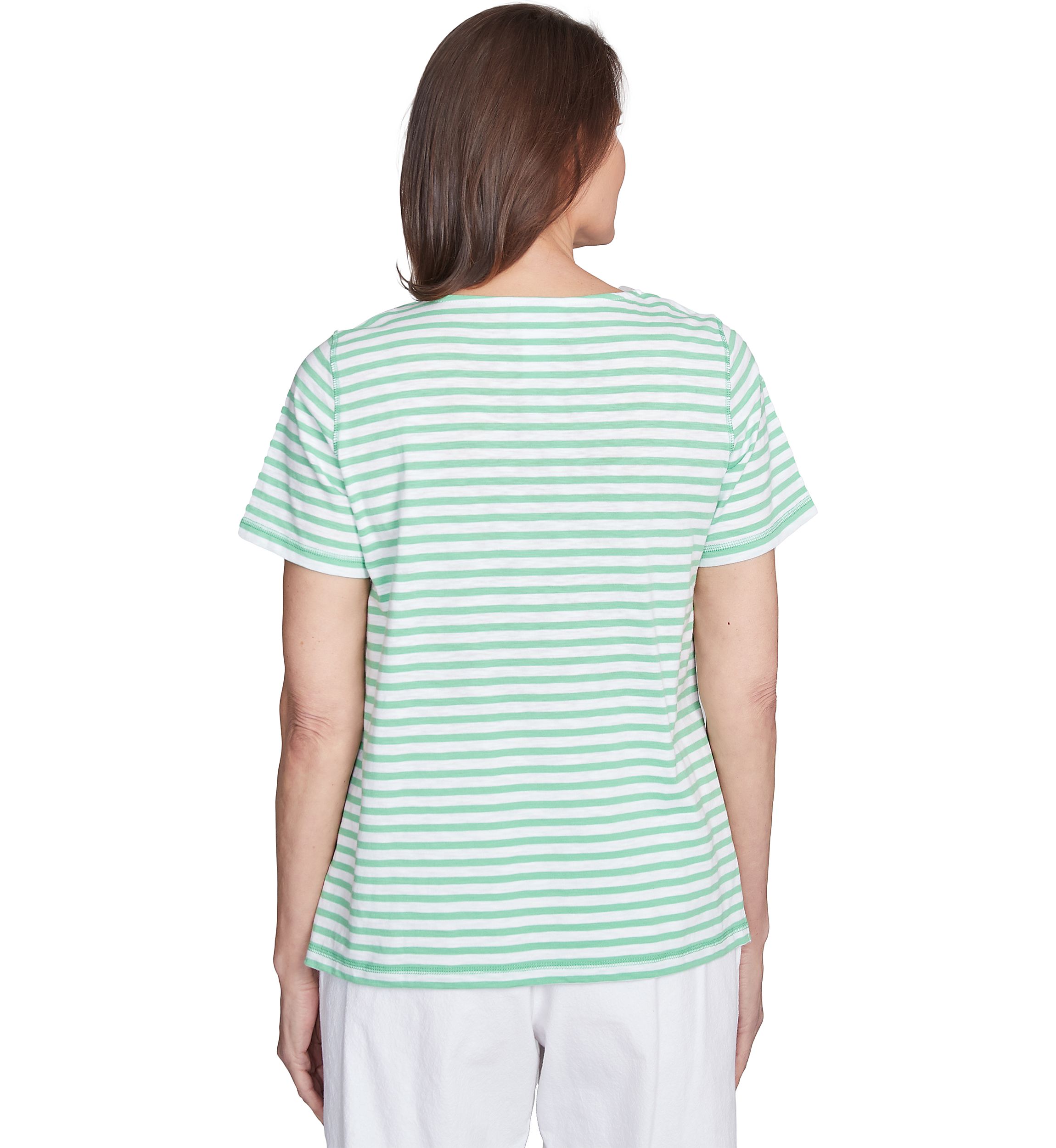 Womens Rise & Shine Stripe Top with Lemons Embroidery