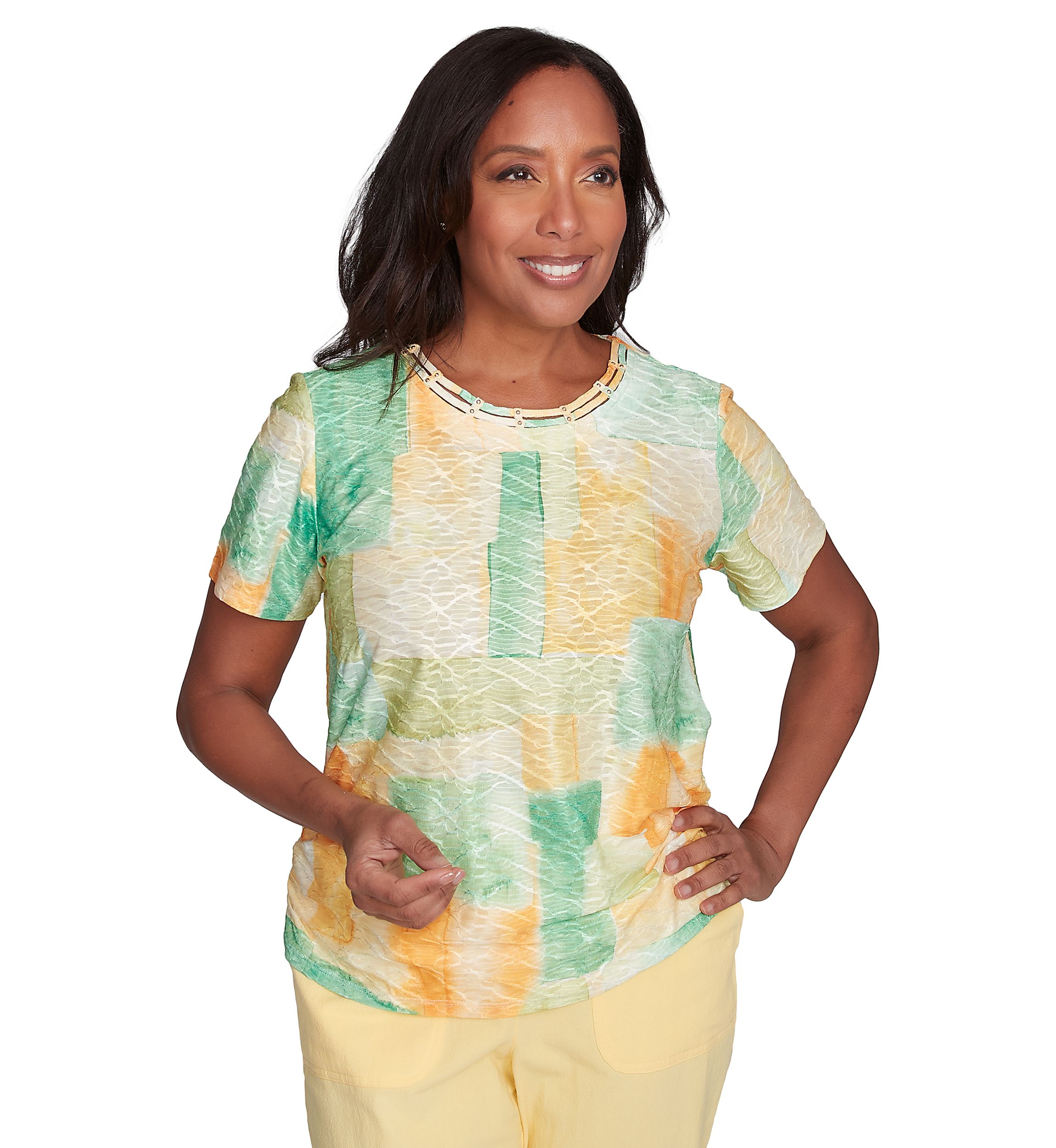 Womens Rise & Shine Patch Texture Top