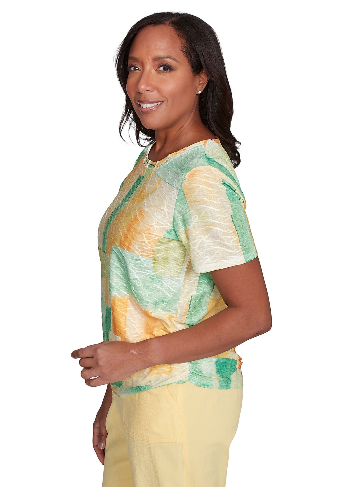 Womens Rise & Shine Patch Texture Top