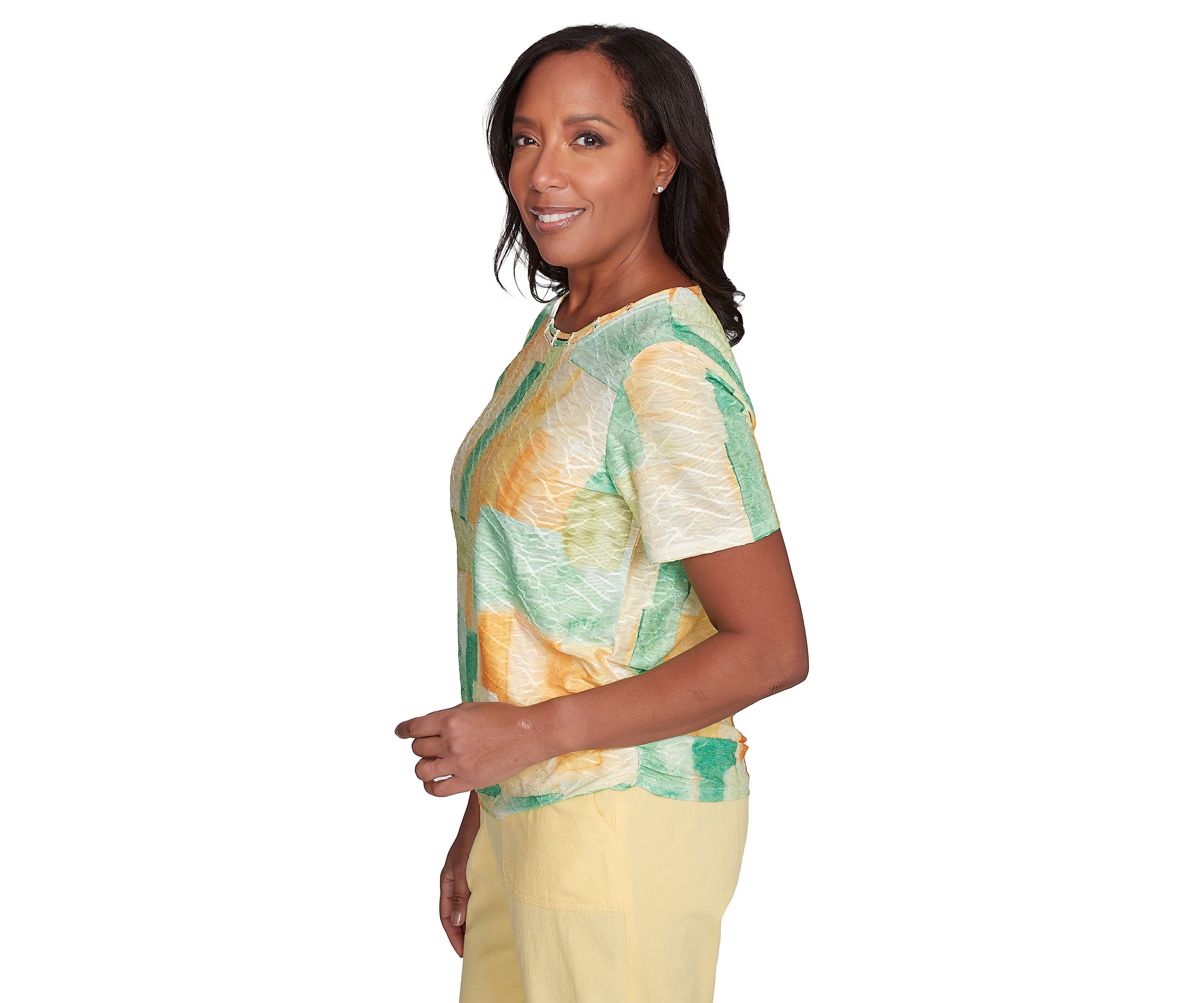 Womens Rise & Shine Patch Texture Top