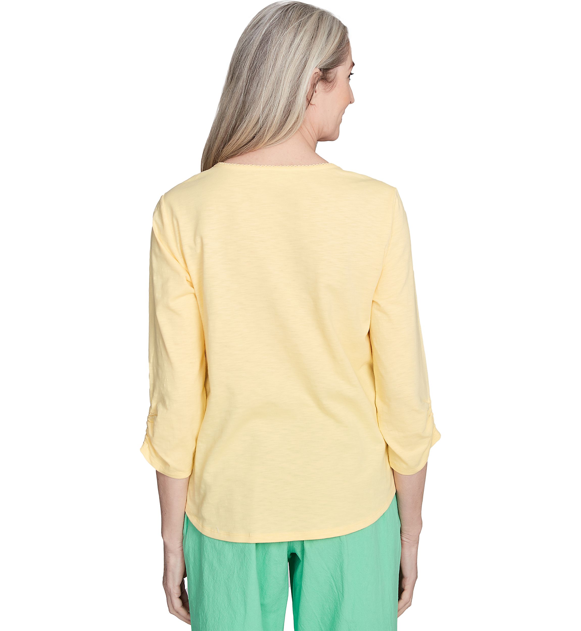 Womens Rise & Shine Floral Embroidery Top