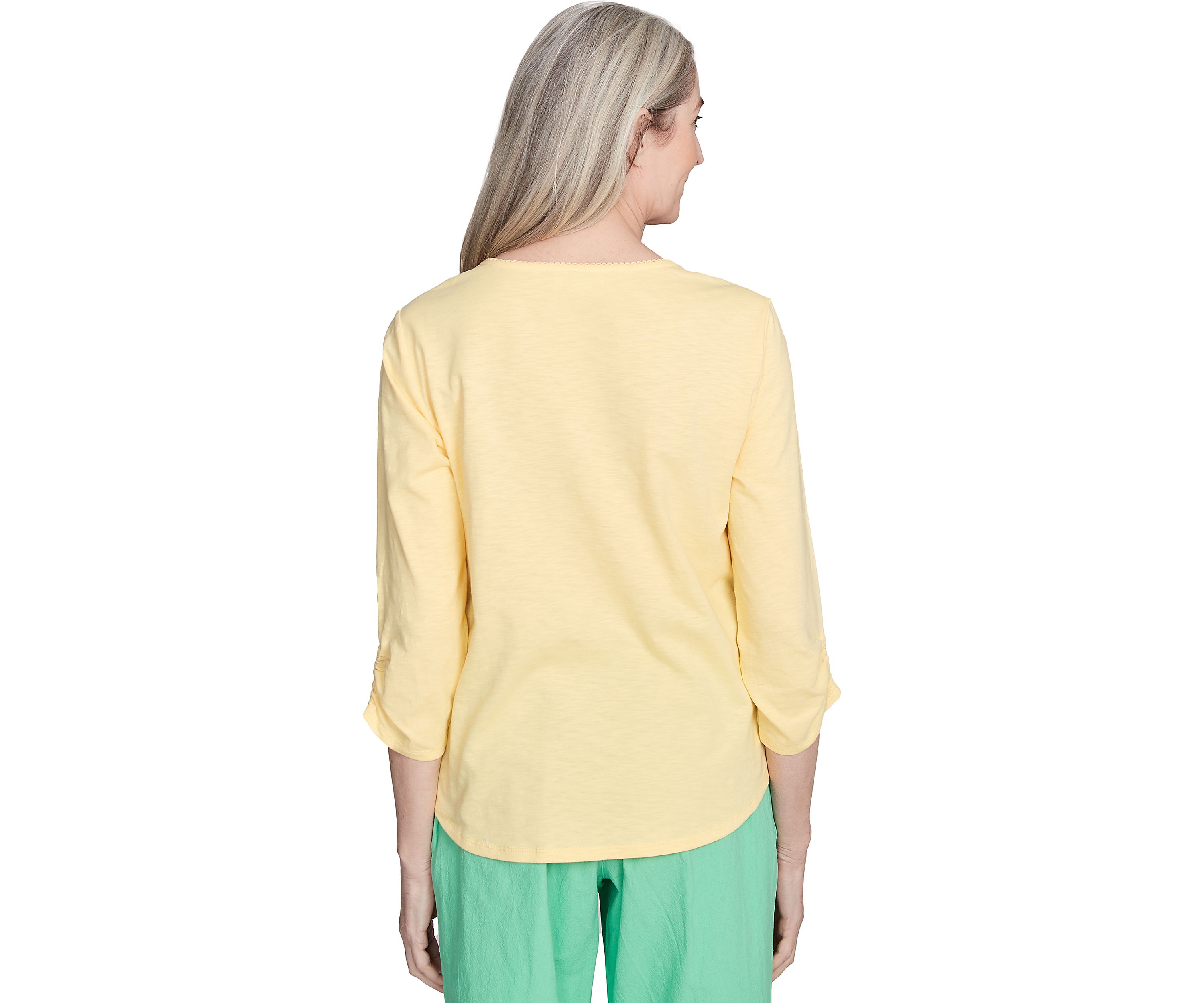 Womens Rise & Shine Floral Embroidery Top