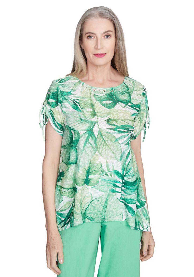Womens Rise & Shine Monotone Tropical Leaves