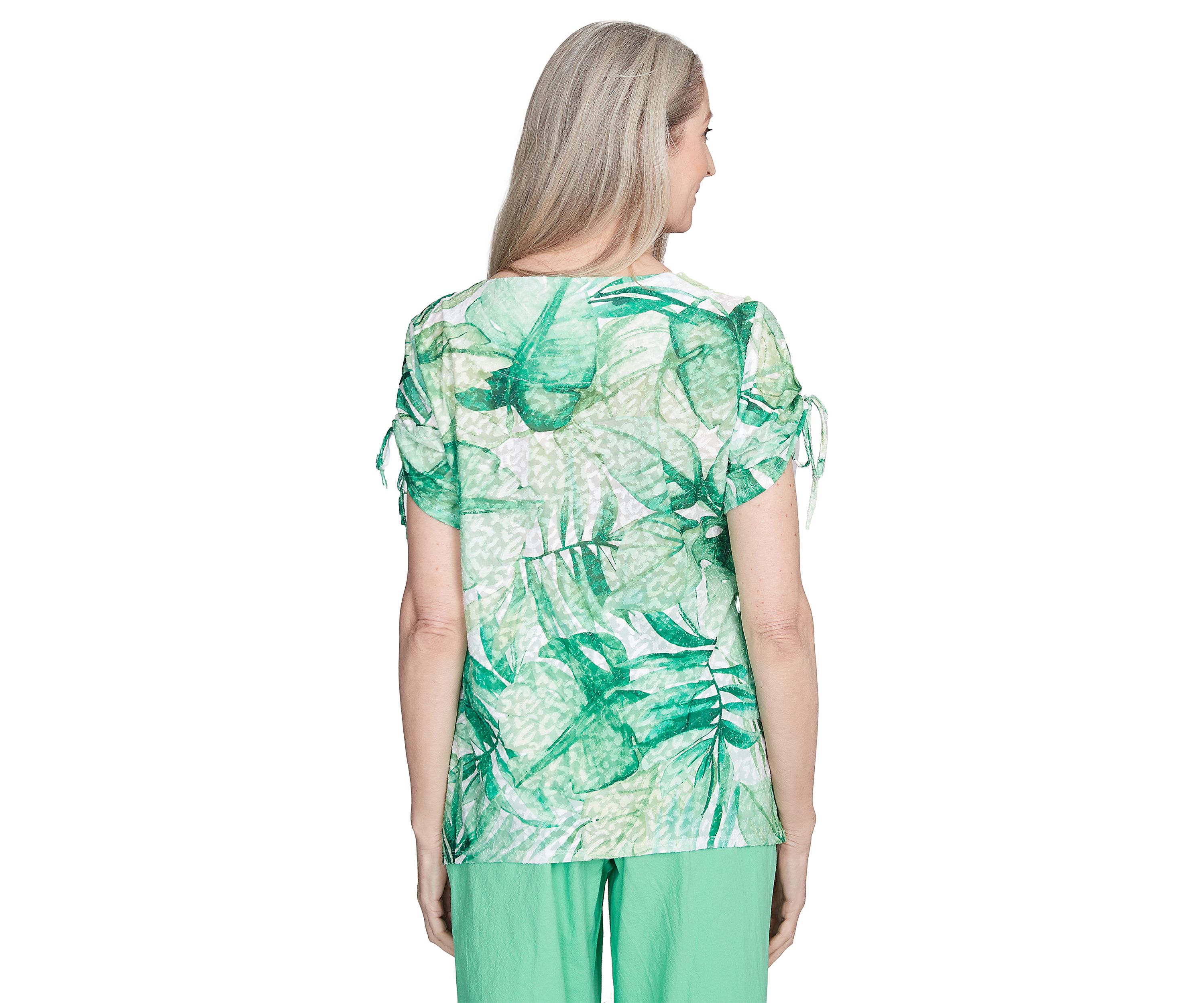Womens Rise & Shine Monotone Tropical Leaves