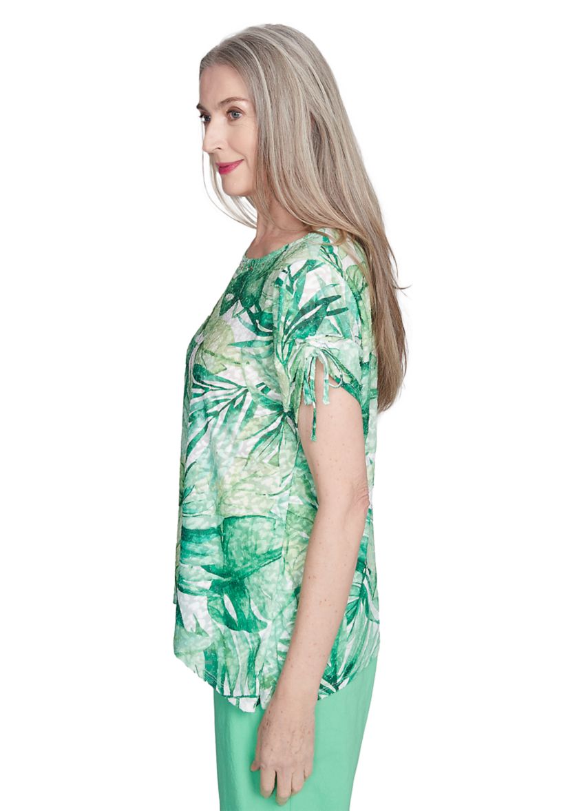 Womens Rise & Shine Monotone Tropical Leaves
