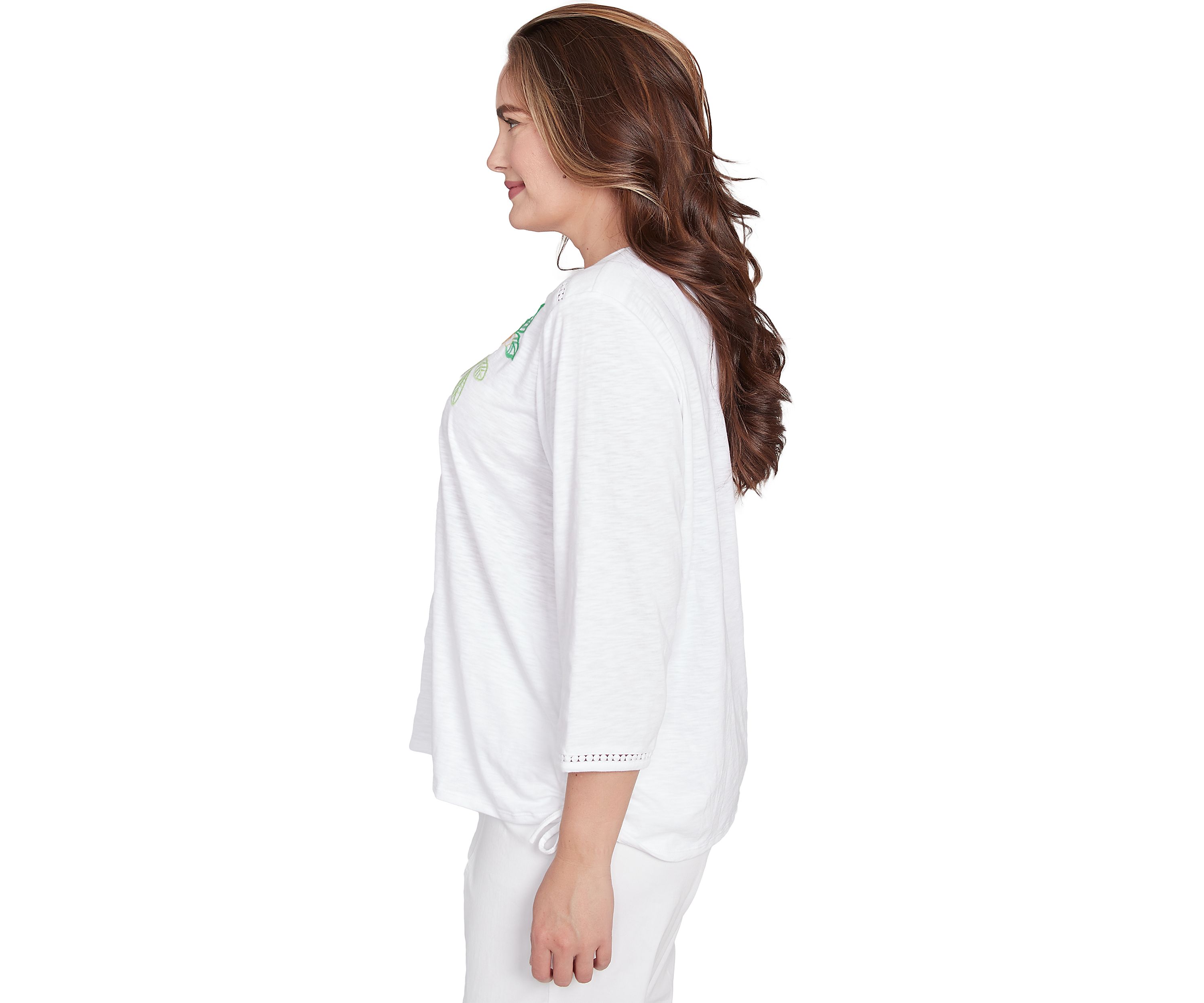 Plus Size Rise & Shine Embroidered Pineapple Top