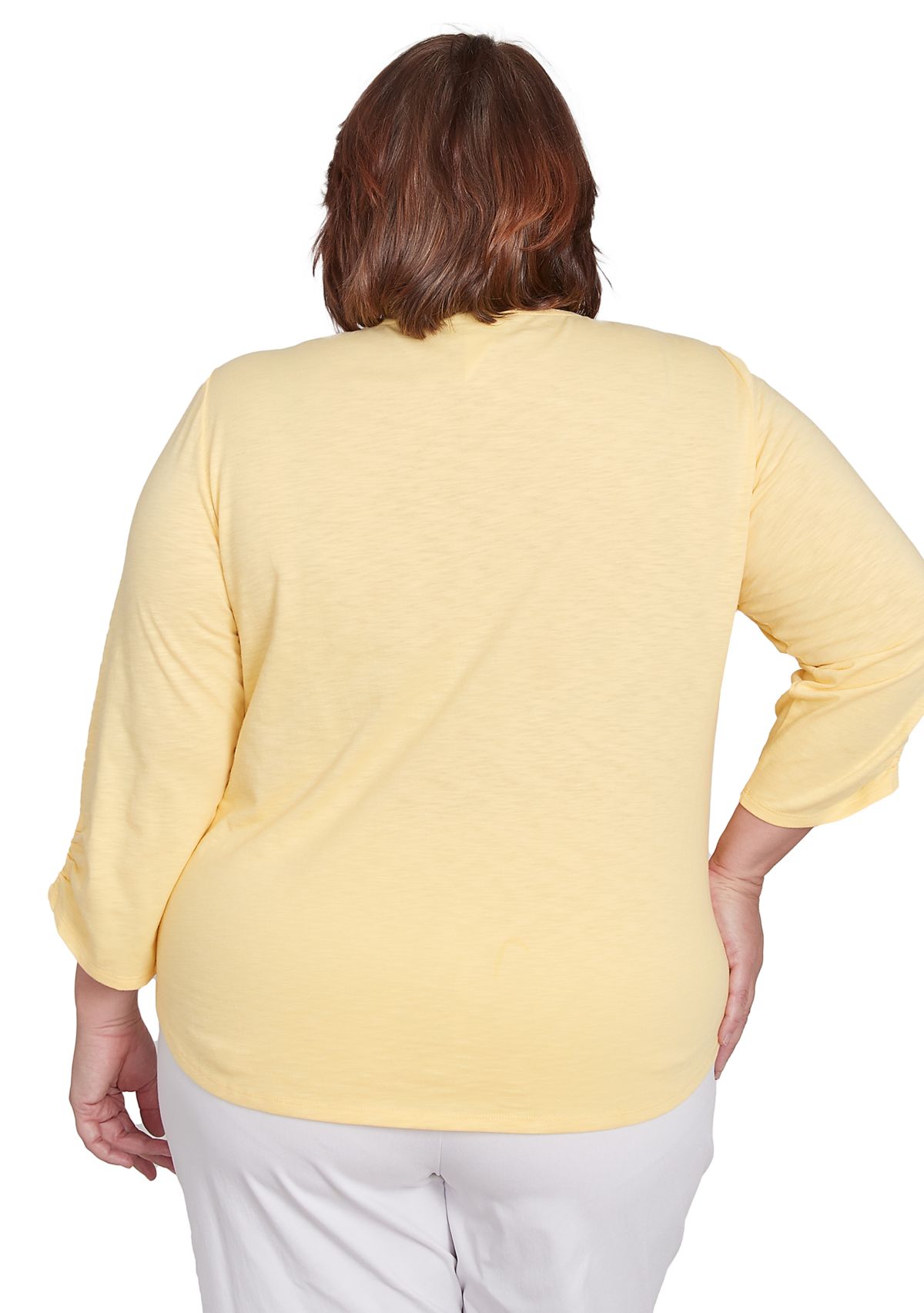 Plus Size Rise and Shine Floral Embroidery Top