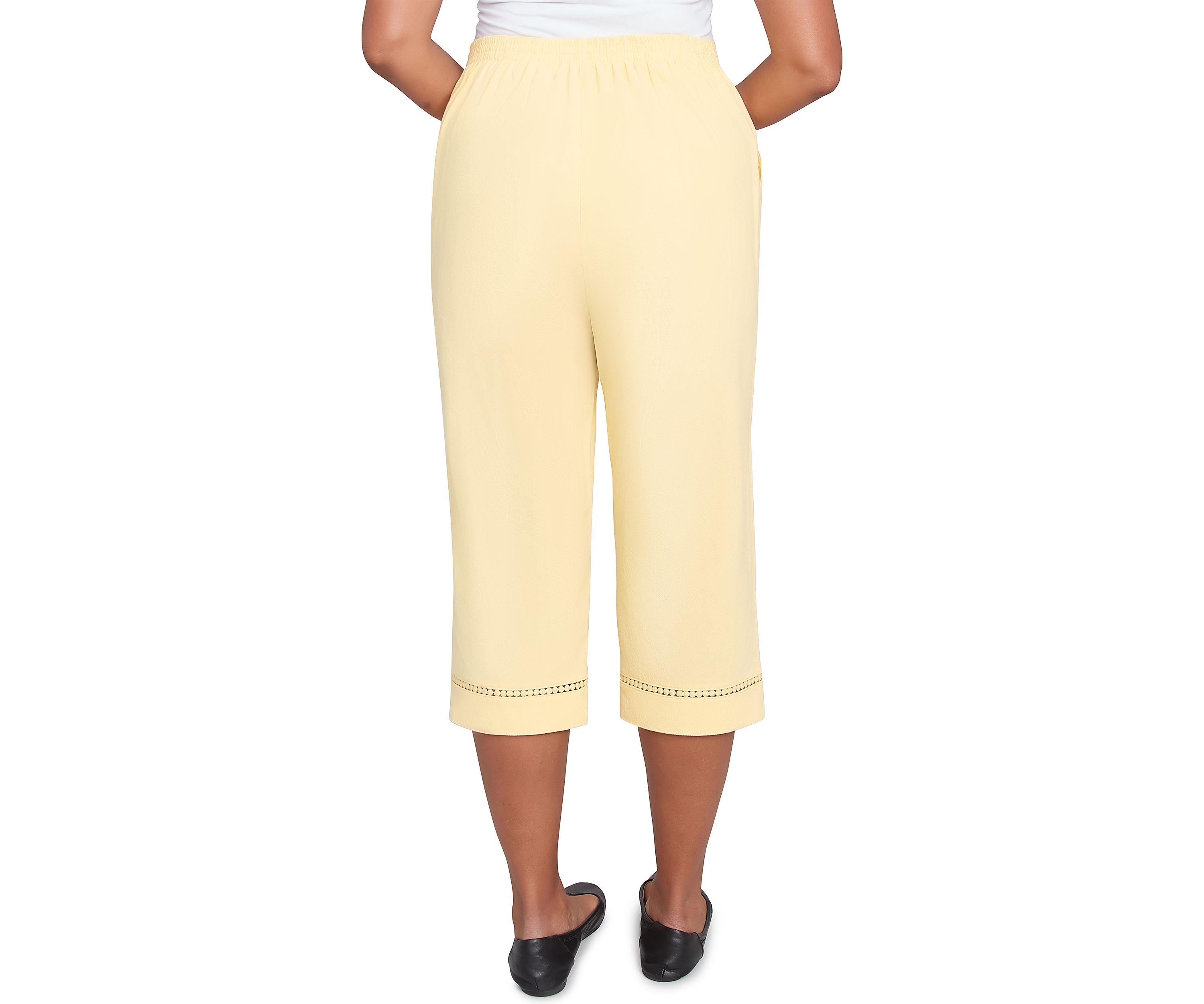 Petite Rise & Shine Dot Lace Trim Capri Pants