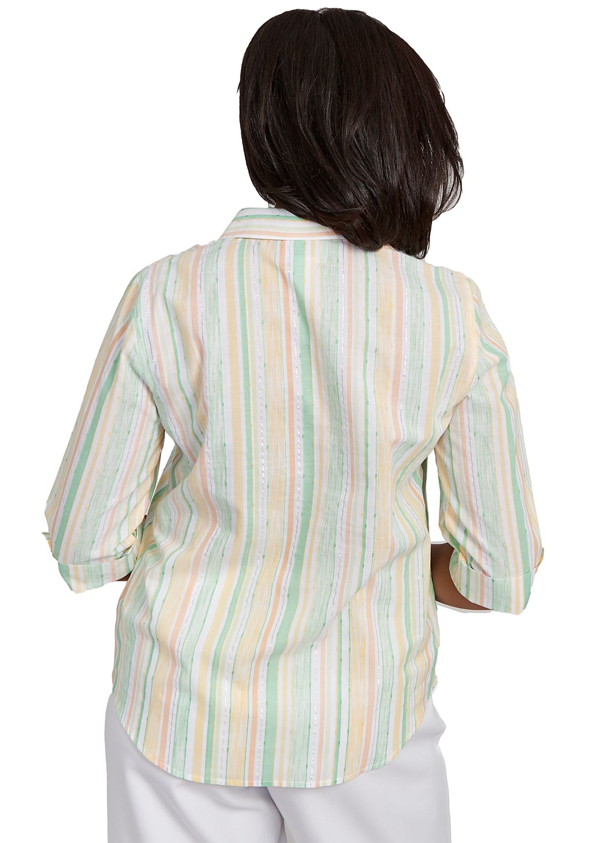 Petite Rise & Shine Stripe Shirt with Lurex 