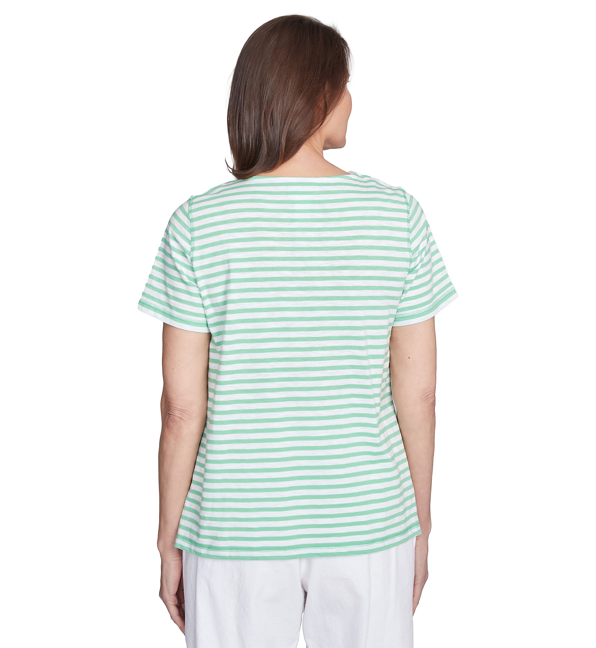 Petite Rise & Shine Stripe Lemons Printed Top