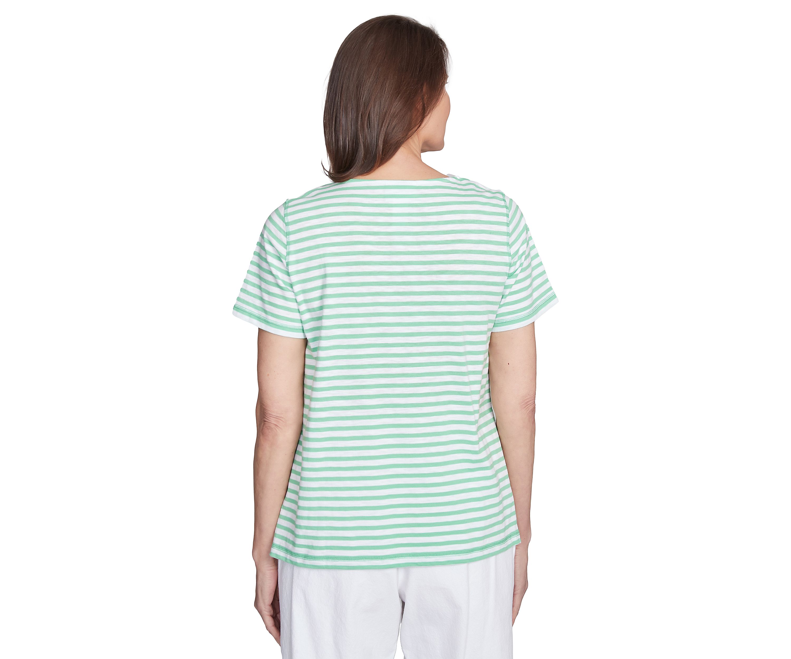 Petite Rise & Shine Stripe Lemons Printed Top